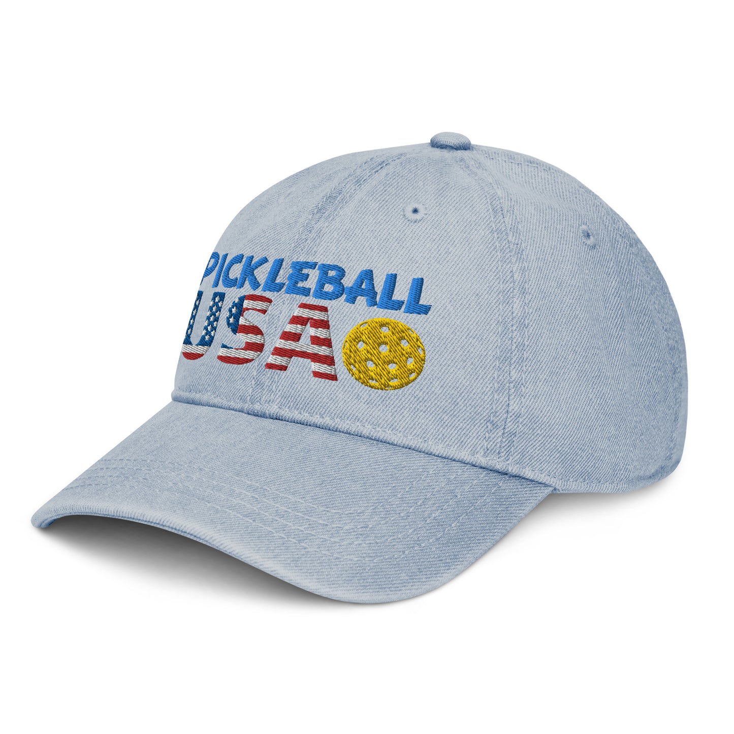 Denim Hat - "Pickleball USA" w/ball - DocDink.com