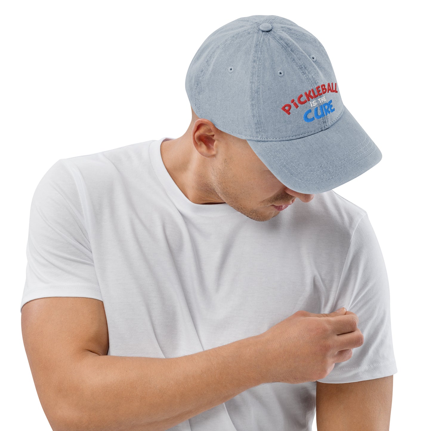 Denim Hat - "Pickleball is the Cure" - DocDink.com