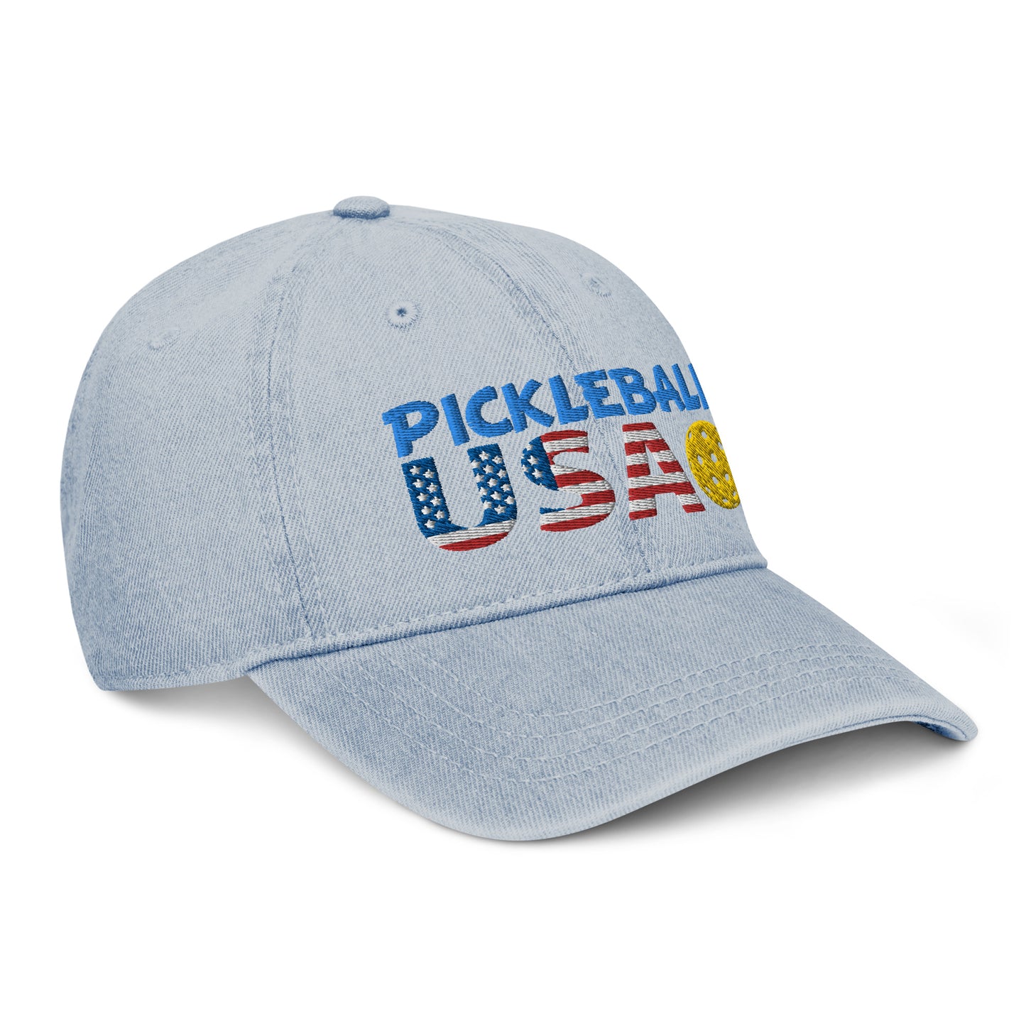 Denim Hat - "Pickleball USA" w/ball - DocDink.com