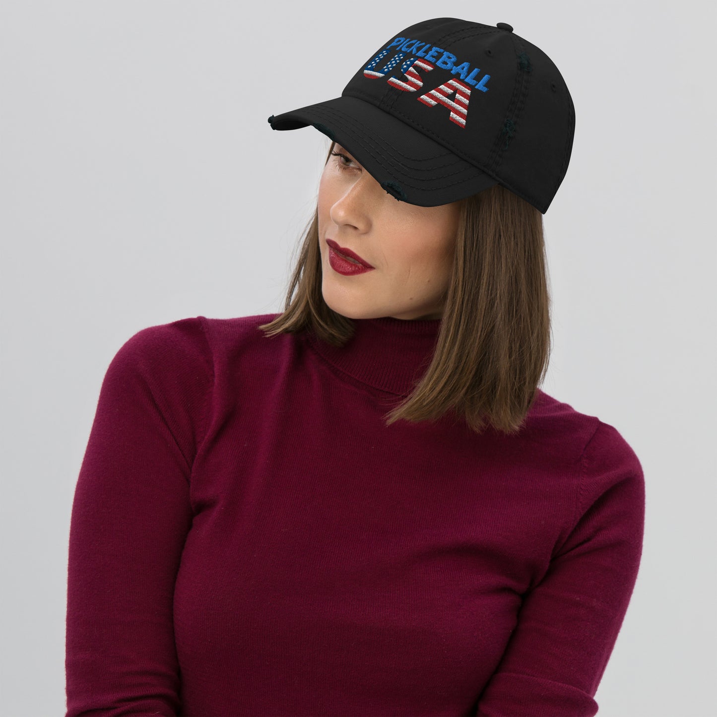 Distressed Dad Hat - "Pickleball USA" - DocDink.com