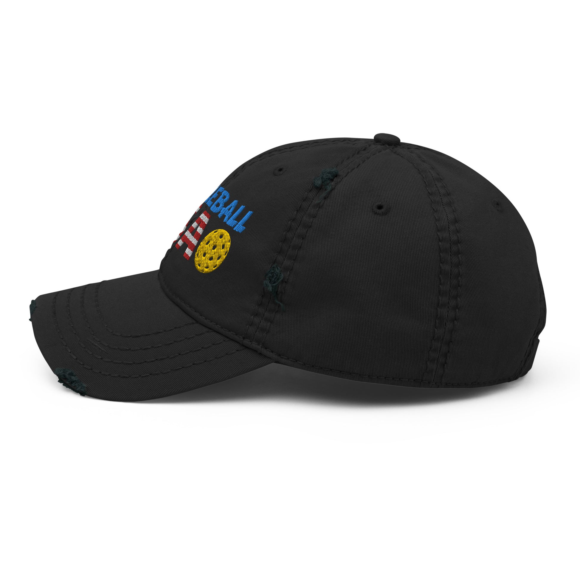 Distressed Dad Hat - "Pickleball USA" + ball - DocDink.com