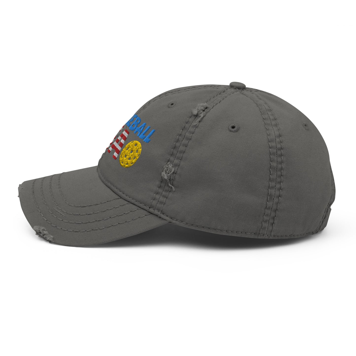 Distressed Dad Hat - "Pickleball USA" + ball - DocDink.com