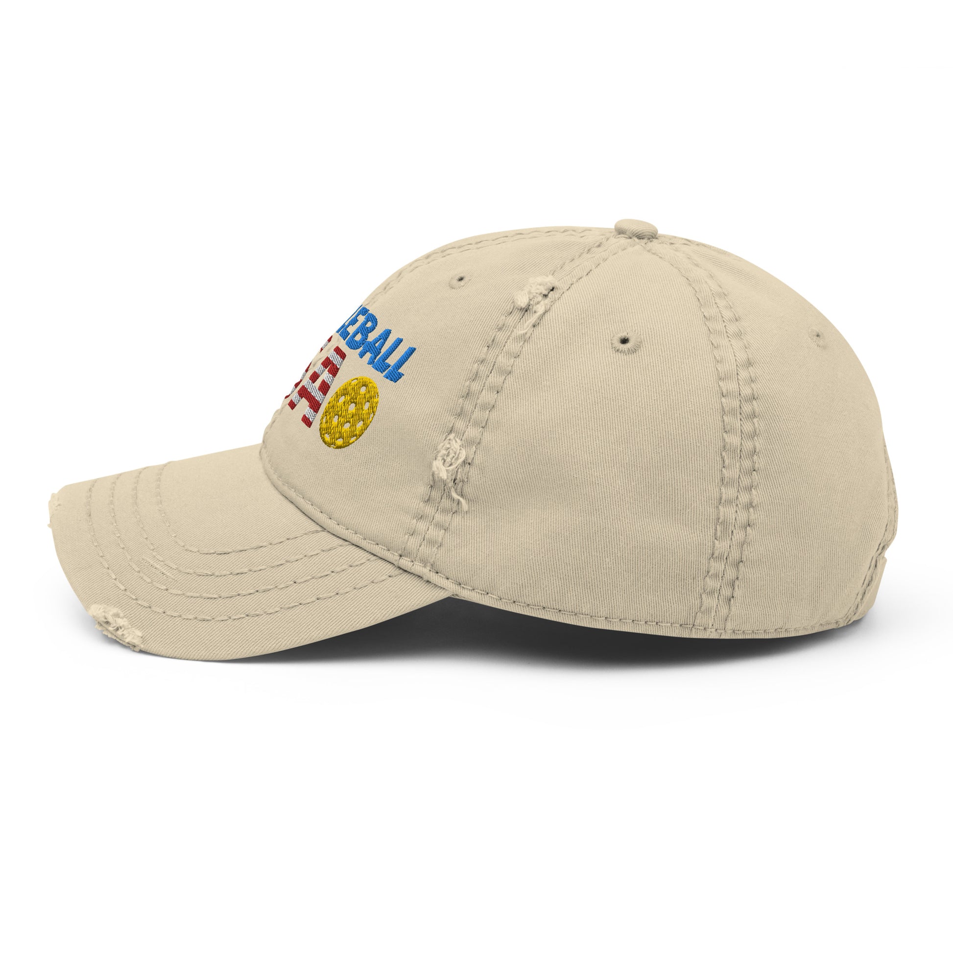 Distressed Dad Hat - "Pickleball USA" + ball - DocDink.com