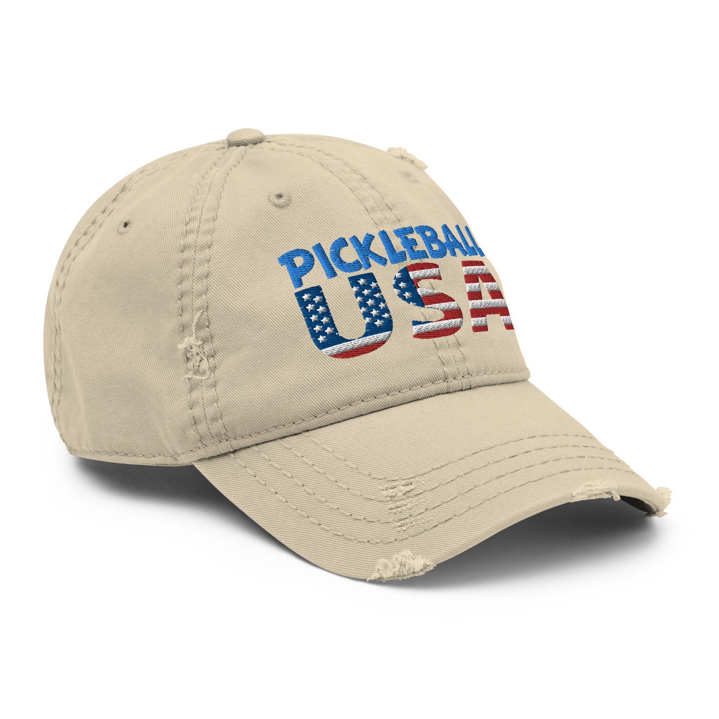 Distressed Dad Hat - "Pickleball USA" - DocDink.com