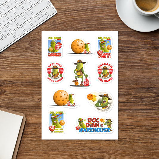 Pickleball Variety Pack Sticker sheet - DocDink.com