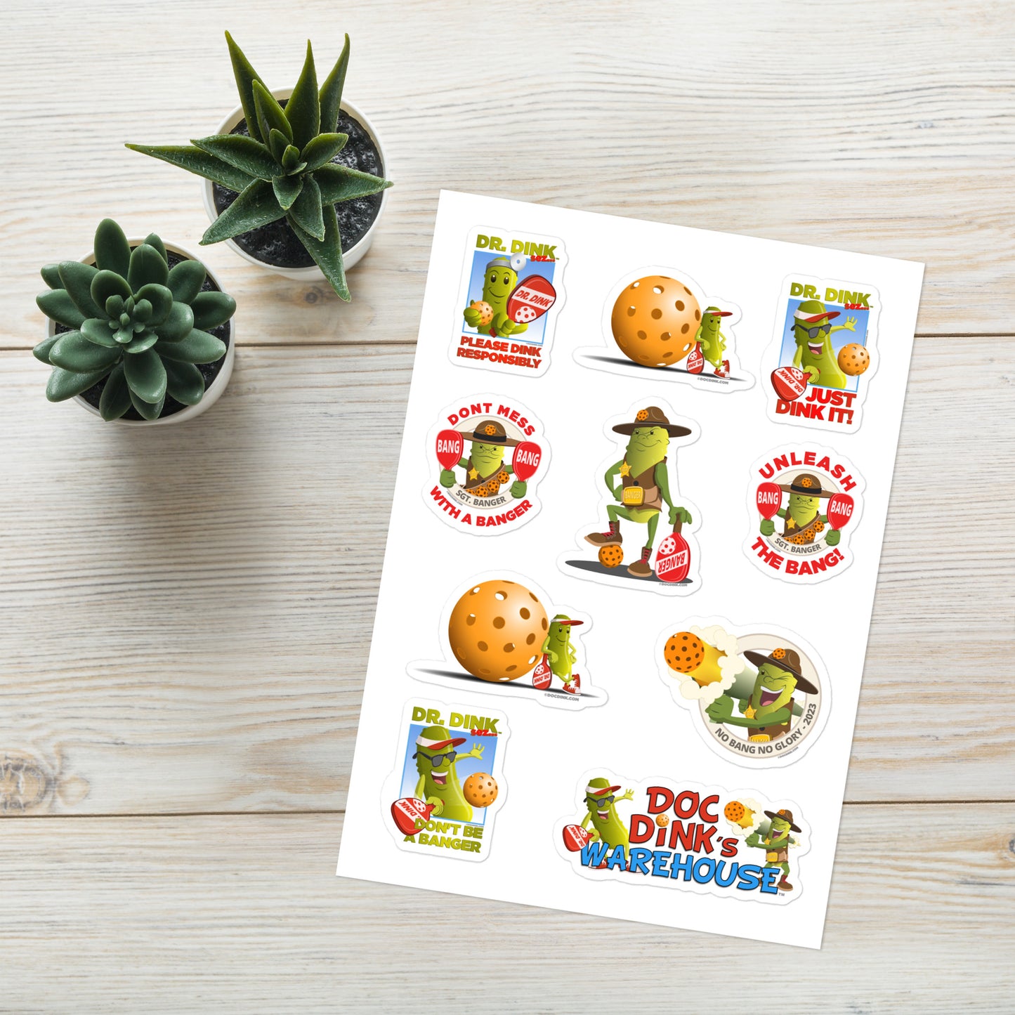 Pickleball Variety Pack Sticker sheet - DocDink.com