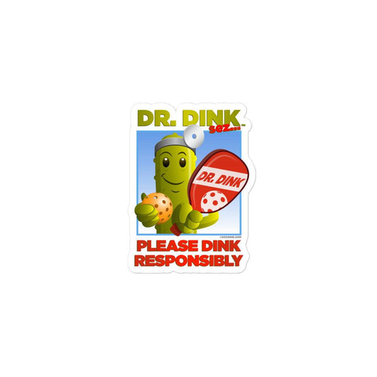 Pickleball Stickers - "Please Dink Responsibly!" - DocDink.com