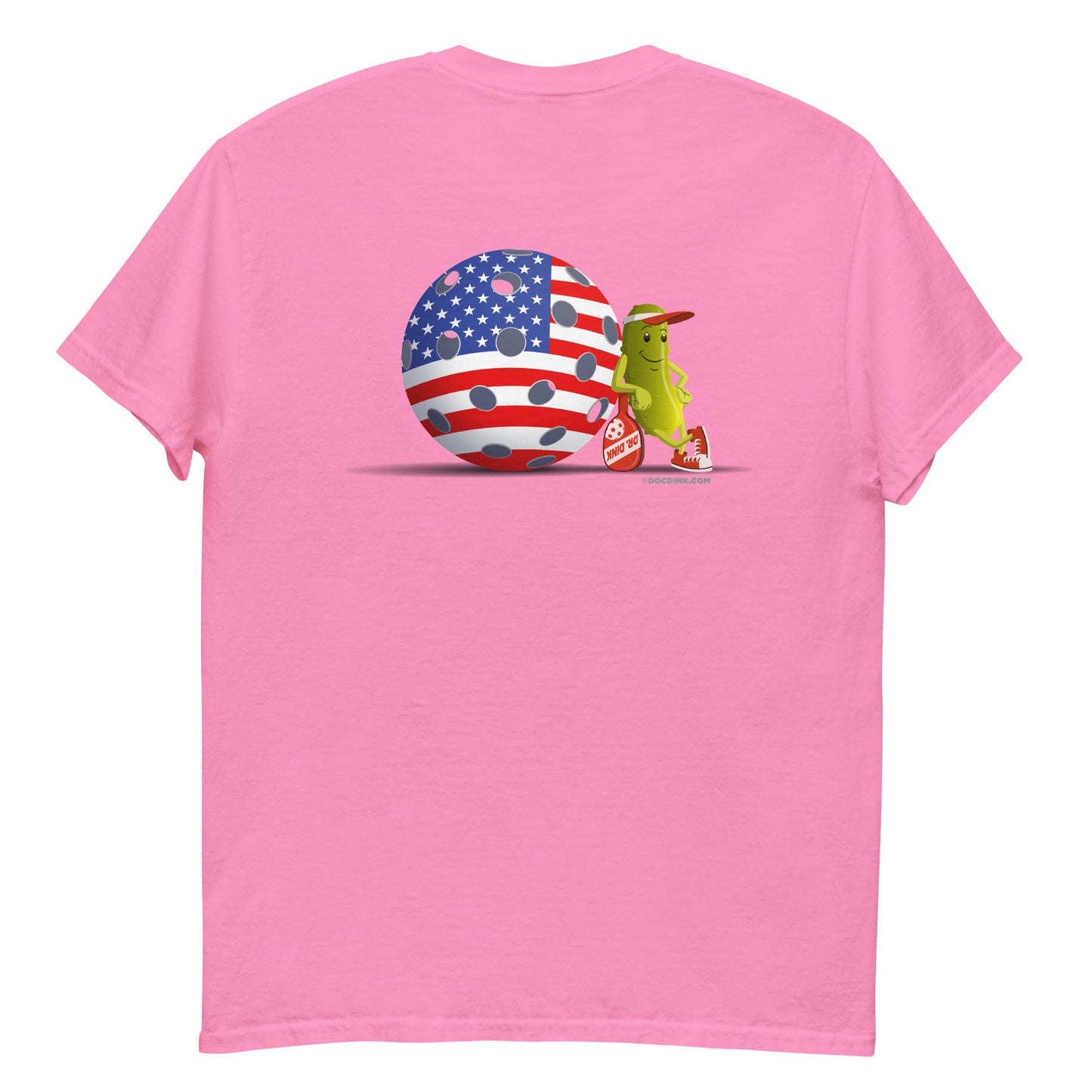 100% Cotton Pickleball T-Shirt - "Resting Pickleball USA" on pocket & back - DocDink.com