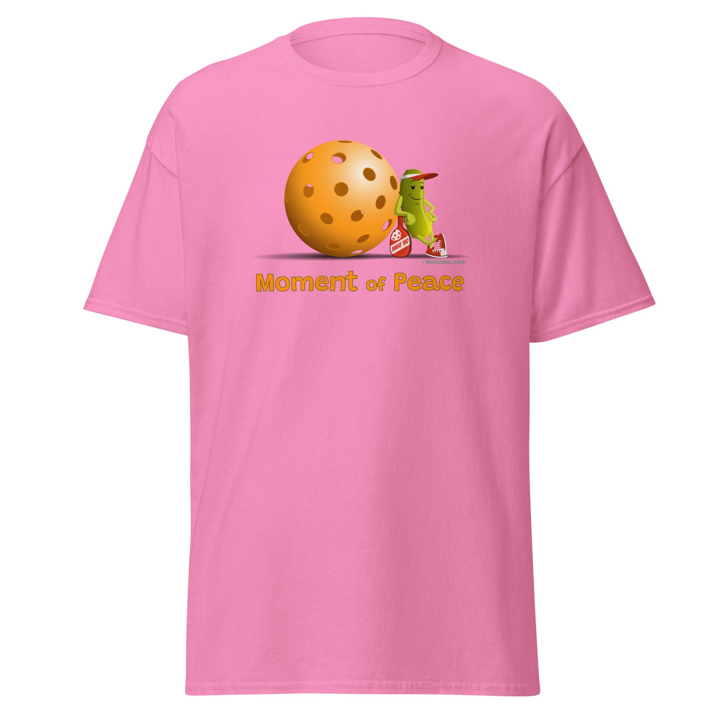 100% Cotton Pickleball T-Shirt - Resting Pickleball - "Moment of Peace" - DocDink.com