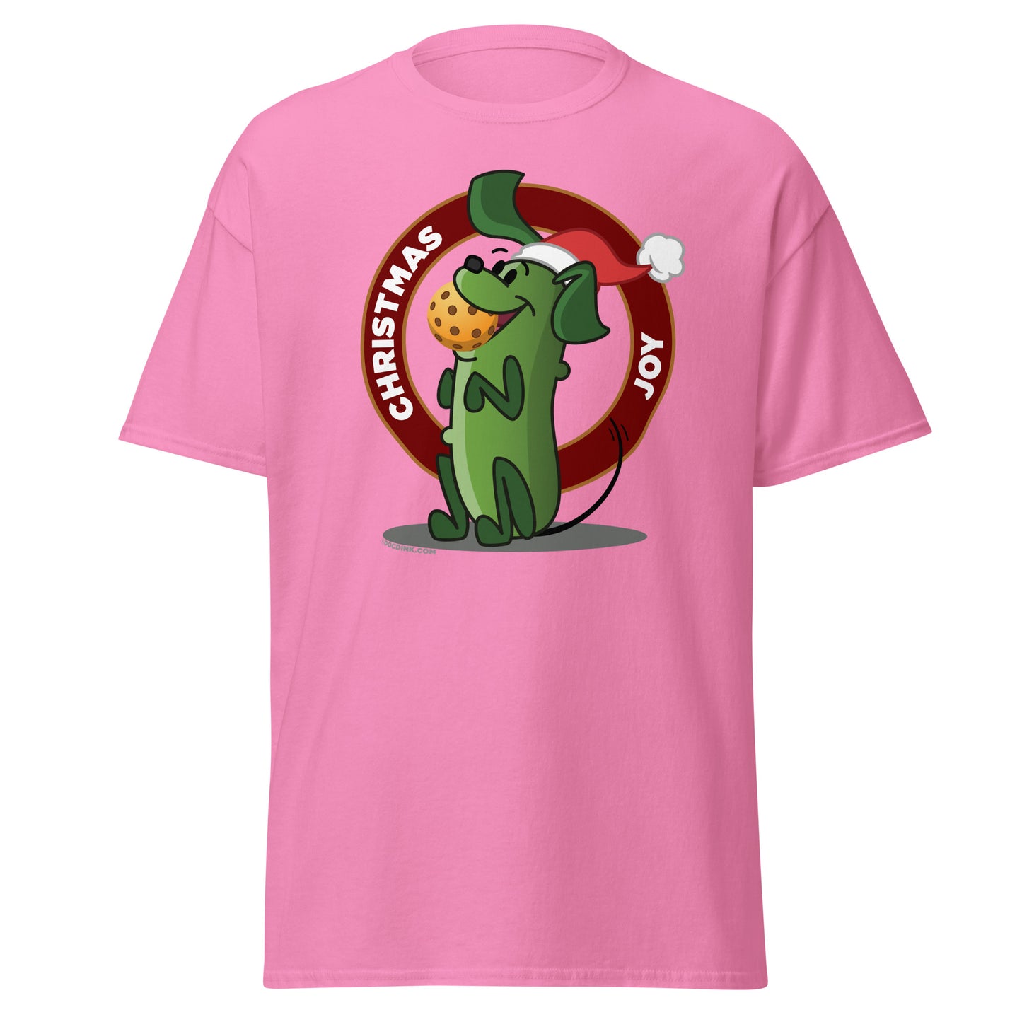 100% Cotton Pickleball T-Shirt - Pickles "Christmas Joy" - DocDink.com