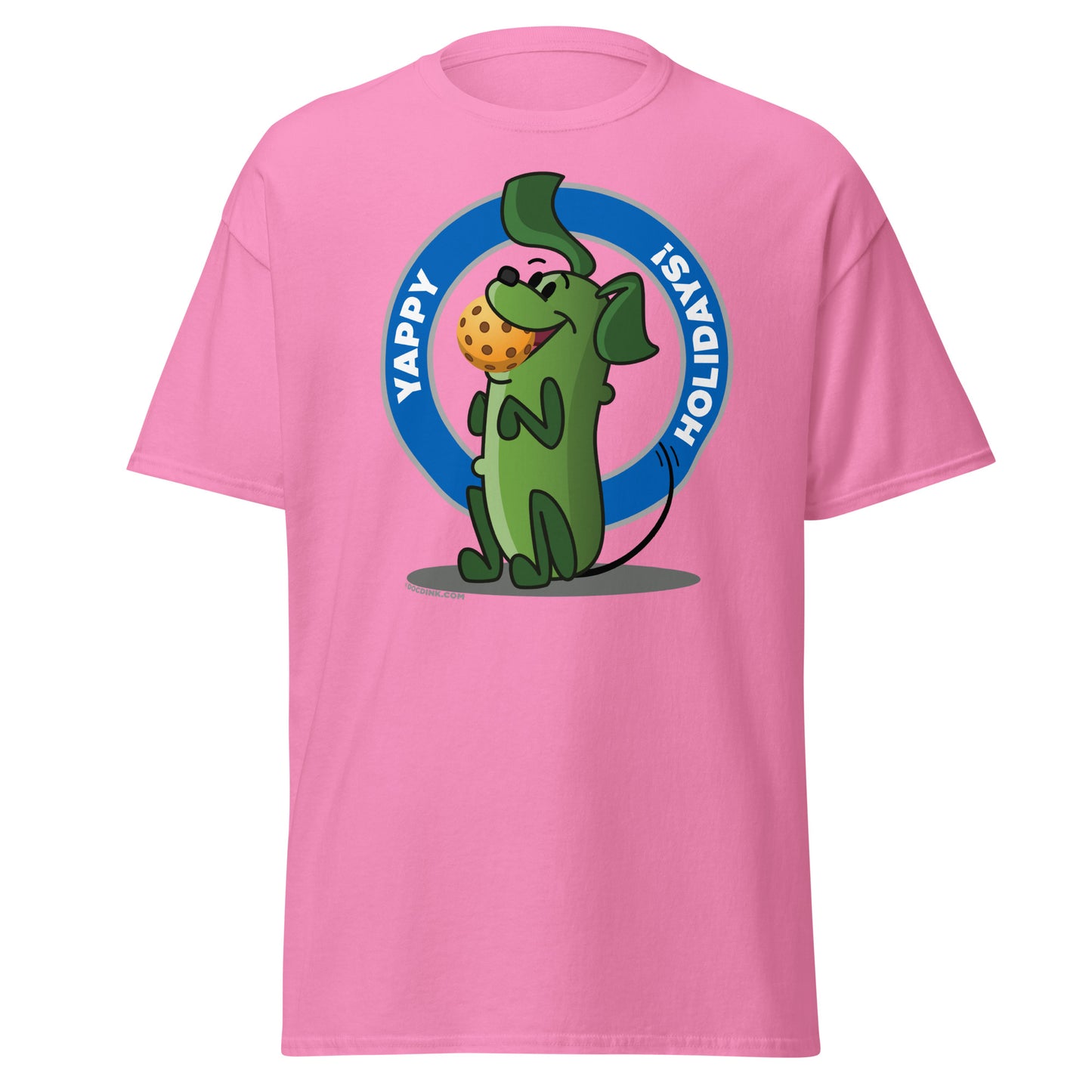 100% Cotton Pickleball T-Shirt - Pickles "Yappy Holidays" - DocDink.com