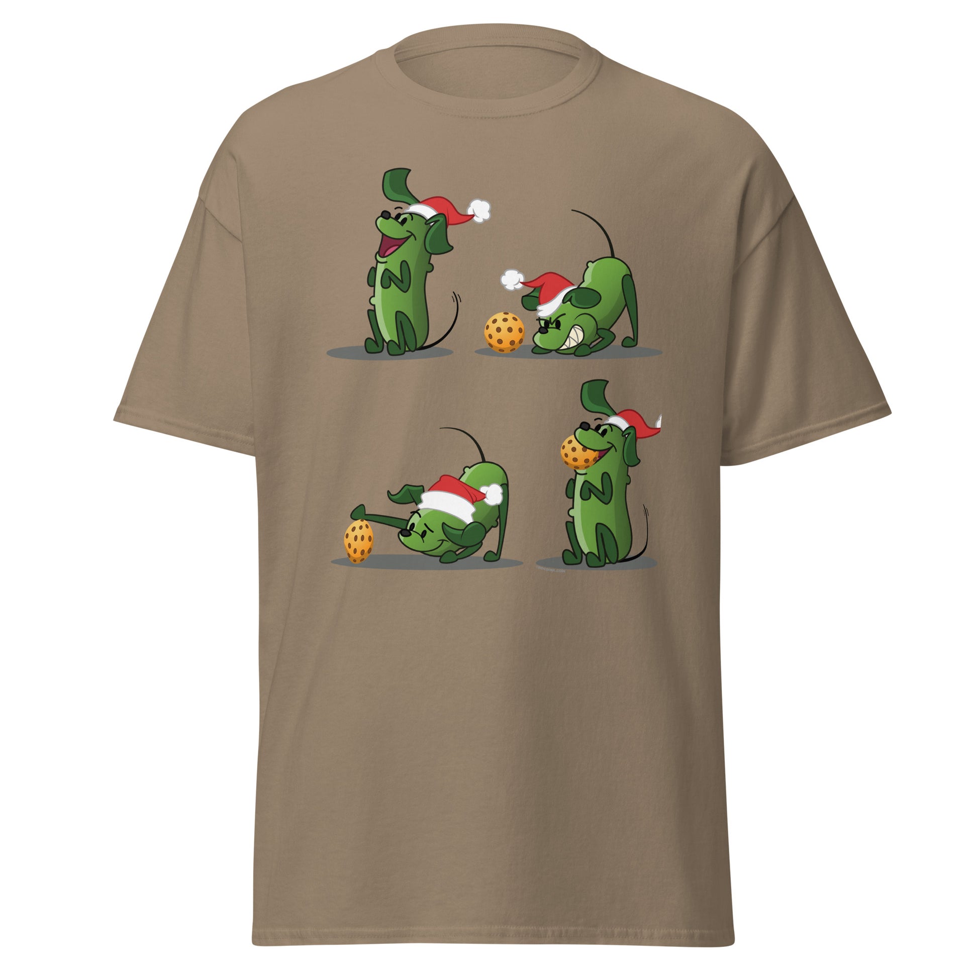 100% Cotton Pickleball T-Shirt - Pickles wants to Play! - Christmas sq. - DocDink.com