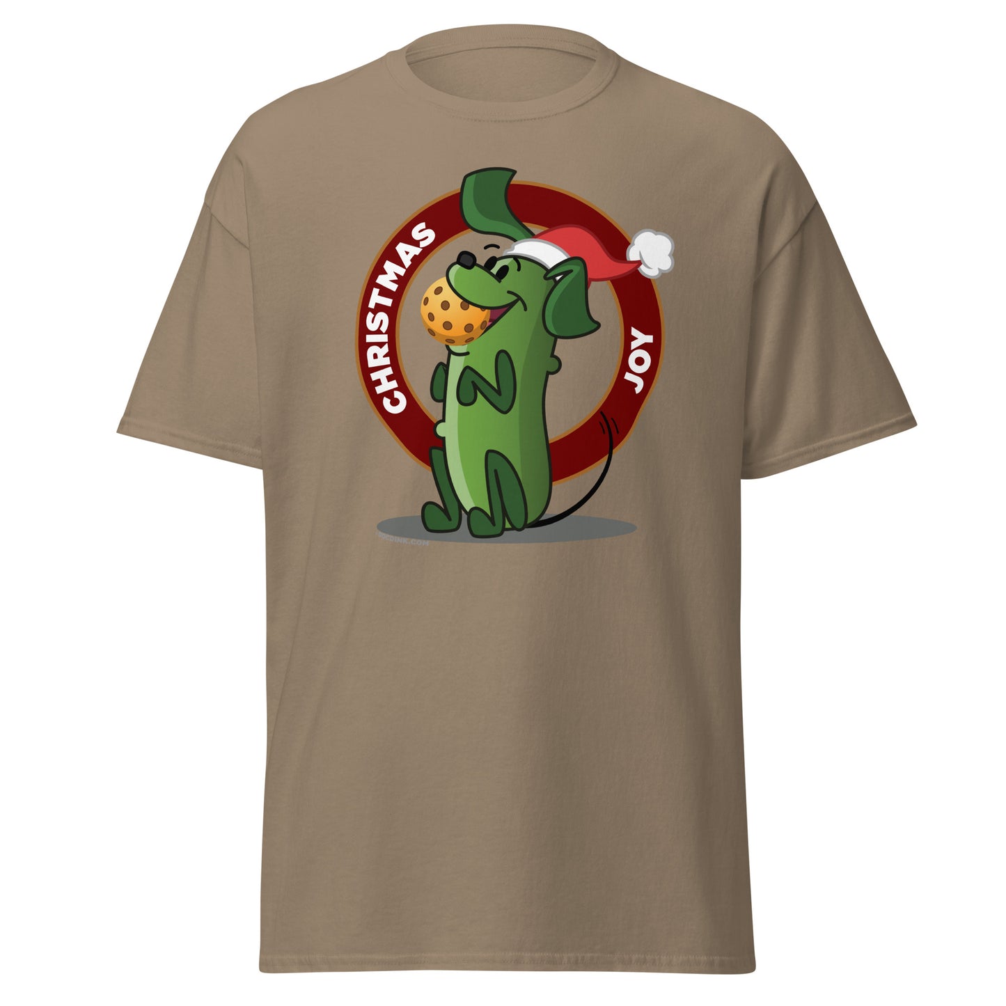 100% Cotton Pickleball T-Shirt - Pickles "Christmas Joy" - DocDink.com