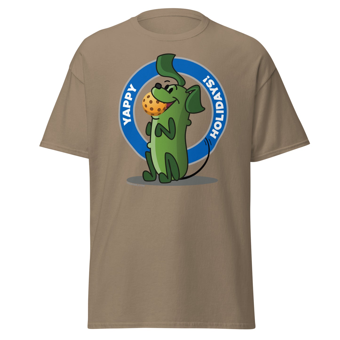 100% Cotton Pickleball T-Shirt - Pickles "Yappy Holidays" - DocDink.com