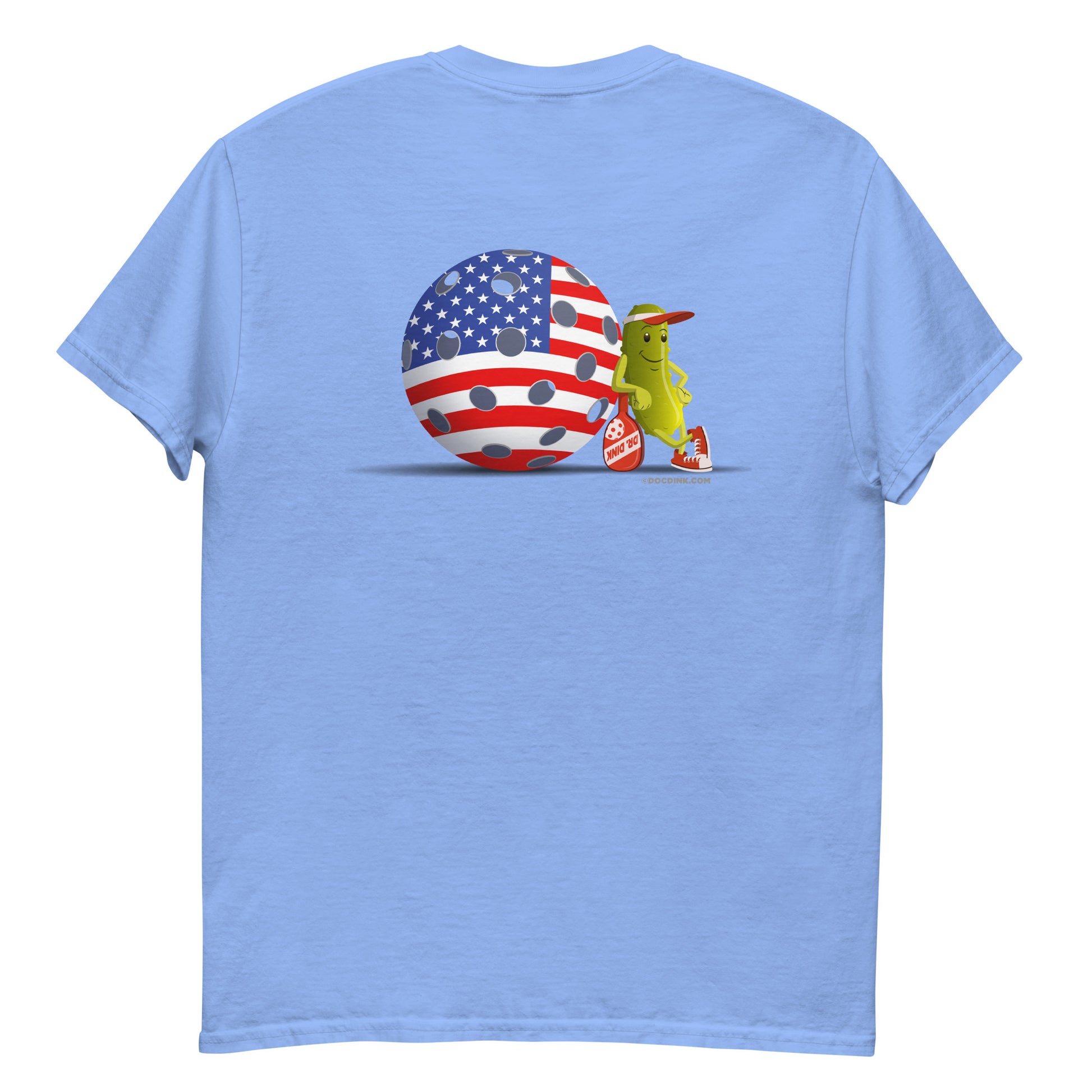 100% Cotton Pickleball T-Shirt - "Resting Pickleball USA" on pocket & back - DocDink.com