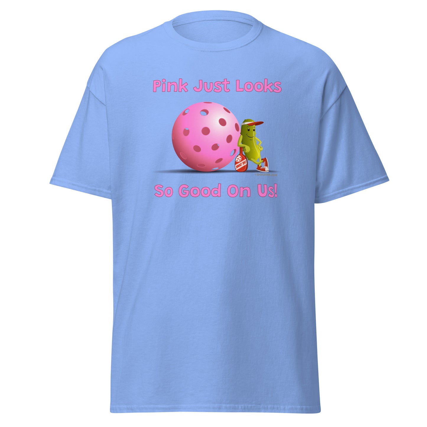 100% Cotton Pickleball T-Shirt - Resting Pickleball - "Pink Looks So Good..." #pink - DocDink.com