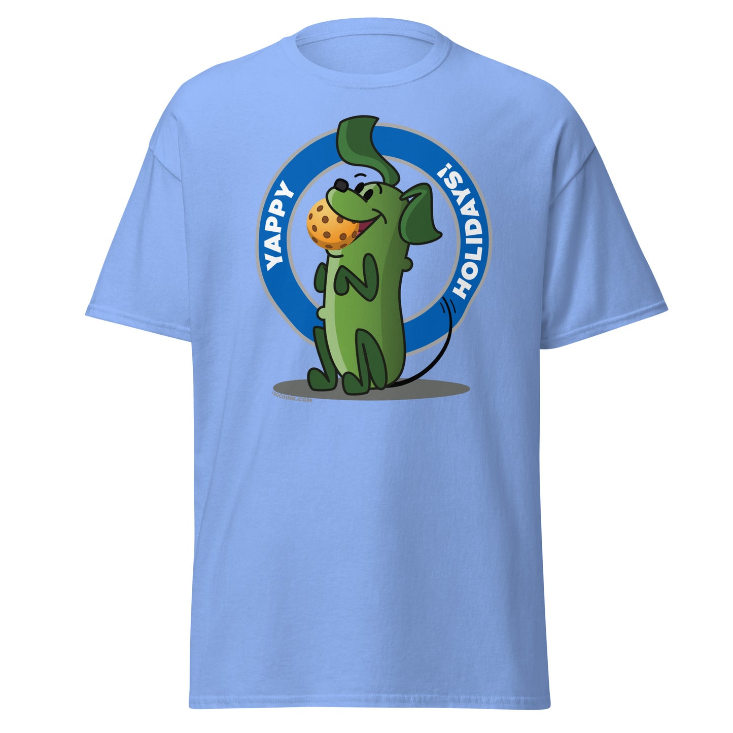 100% Cotton Pickleball T-Shirt - Pickles "Yappy Holidays" - DocDink.com