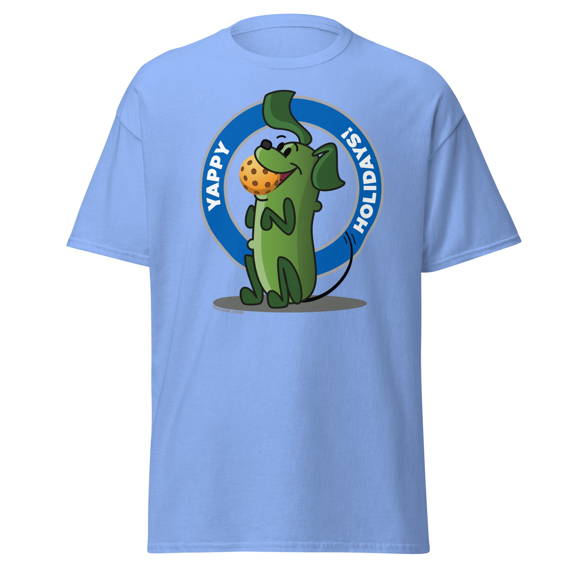 100% Cotton Pickleball T-Shirt - Pickles "Yappy Holidays" - DocDink.com