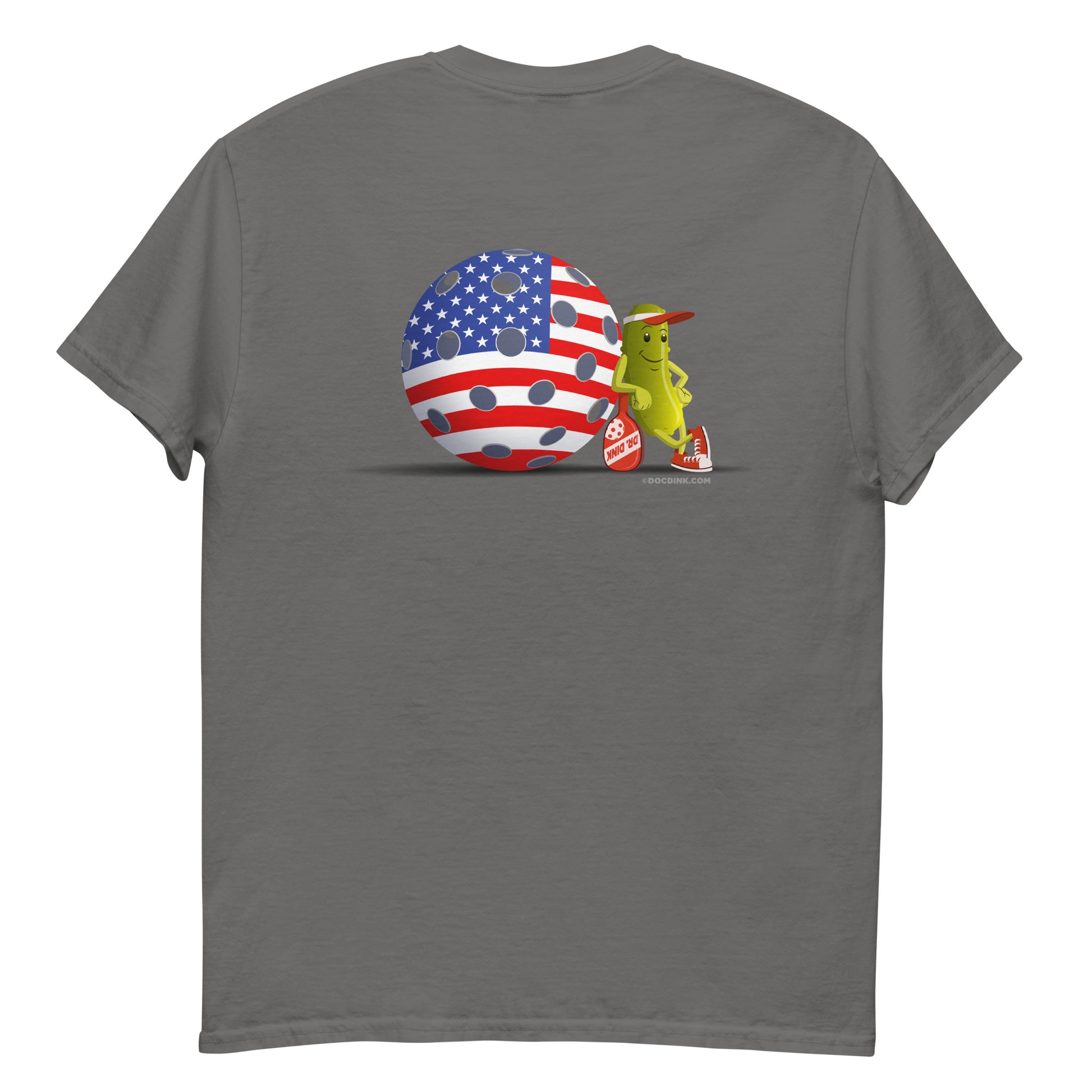 100% Cotton Pickleball T-Shirt - "Resting Pickleball USA" on pocket & back - DocDink.com