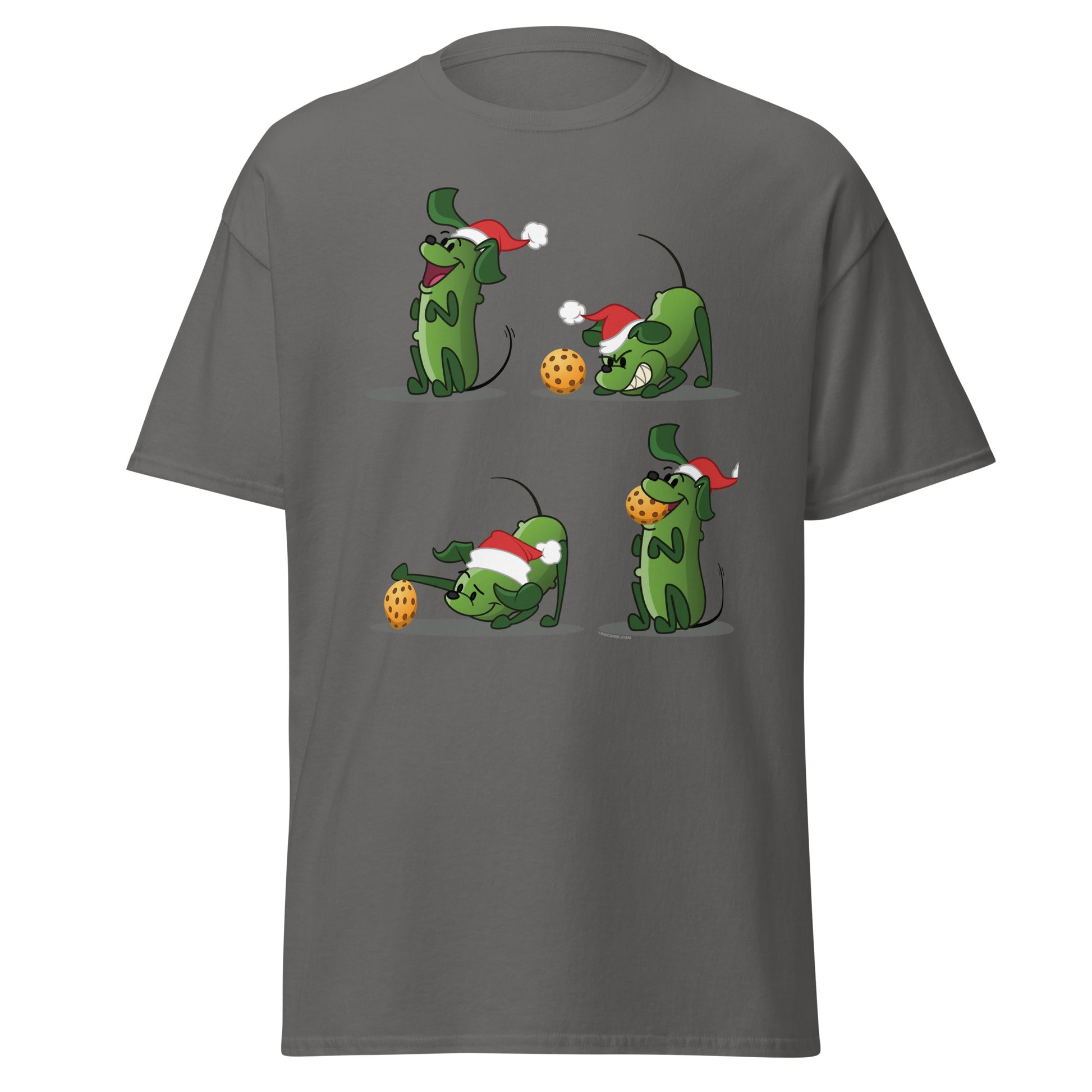 100% Cotton Pickleball T-Shirt - Pickles wants to Play! - Christmas sq. - DocDink.com