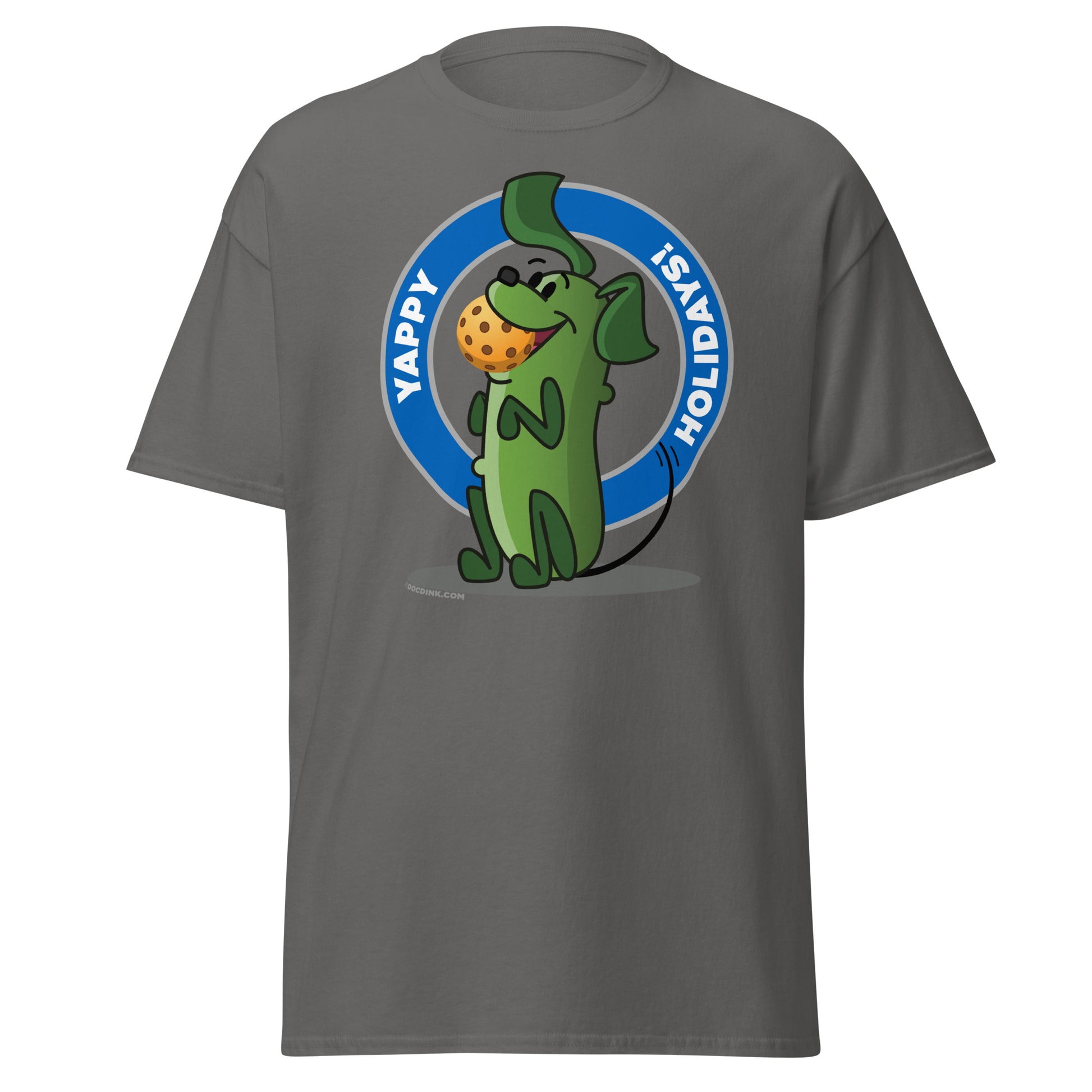 100% Cotton Pickleball T-Shirt - Pickles "Yappy Holidays" - DocDink.com