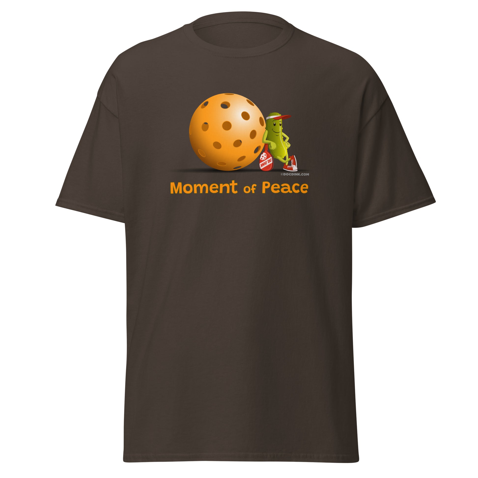 100% Cotton Pickleball T-Shirt - Resting Pickleball - "Moment of Peace" - DocDink.com