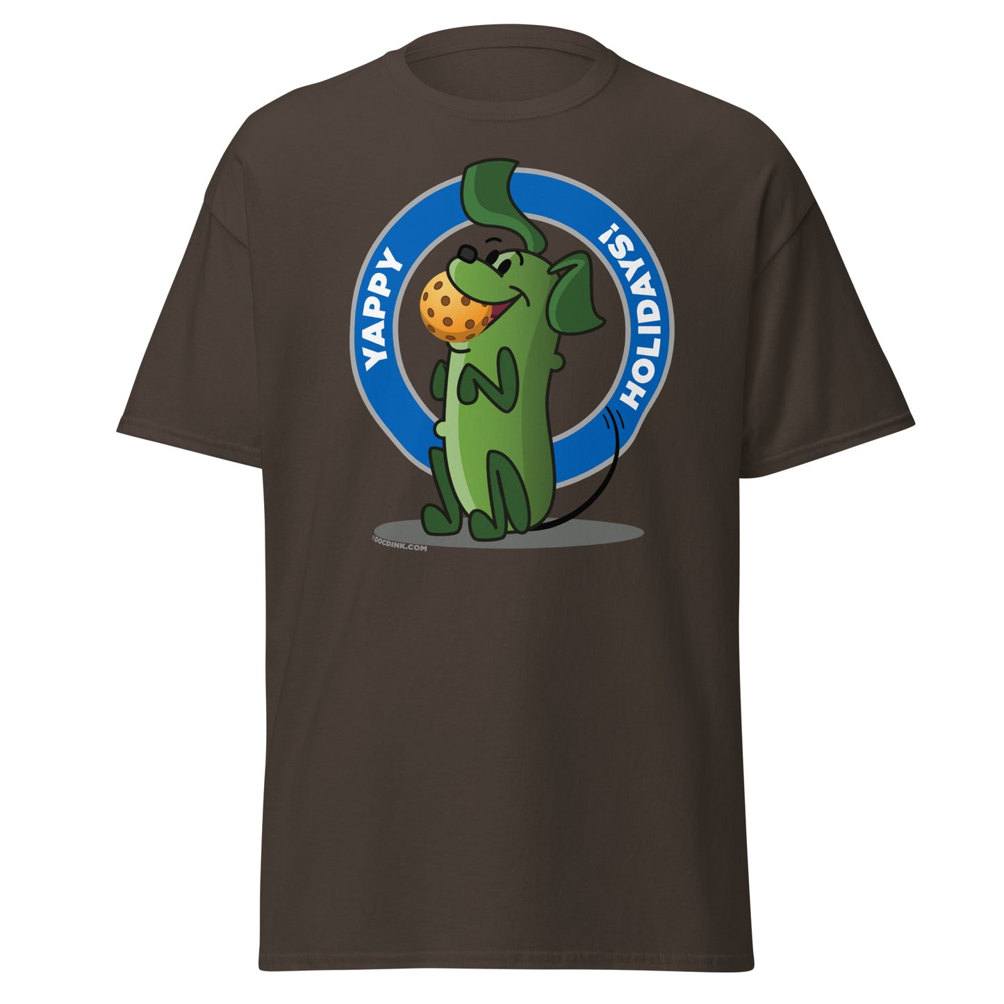 100% Cotton Pickleball T-Shirt - Pickles "Yappy Holidays" - DocDink.com