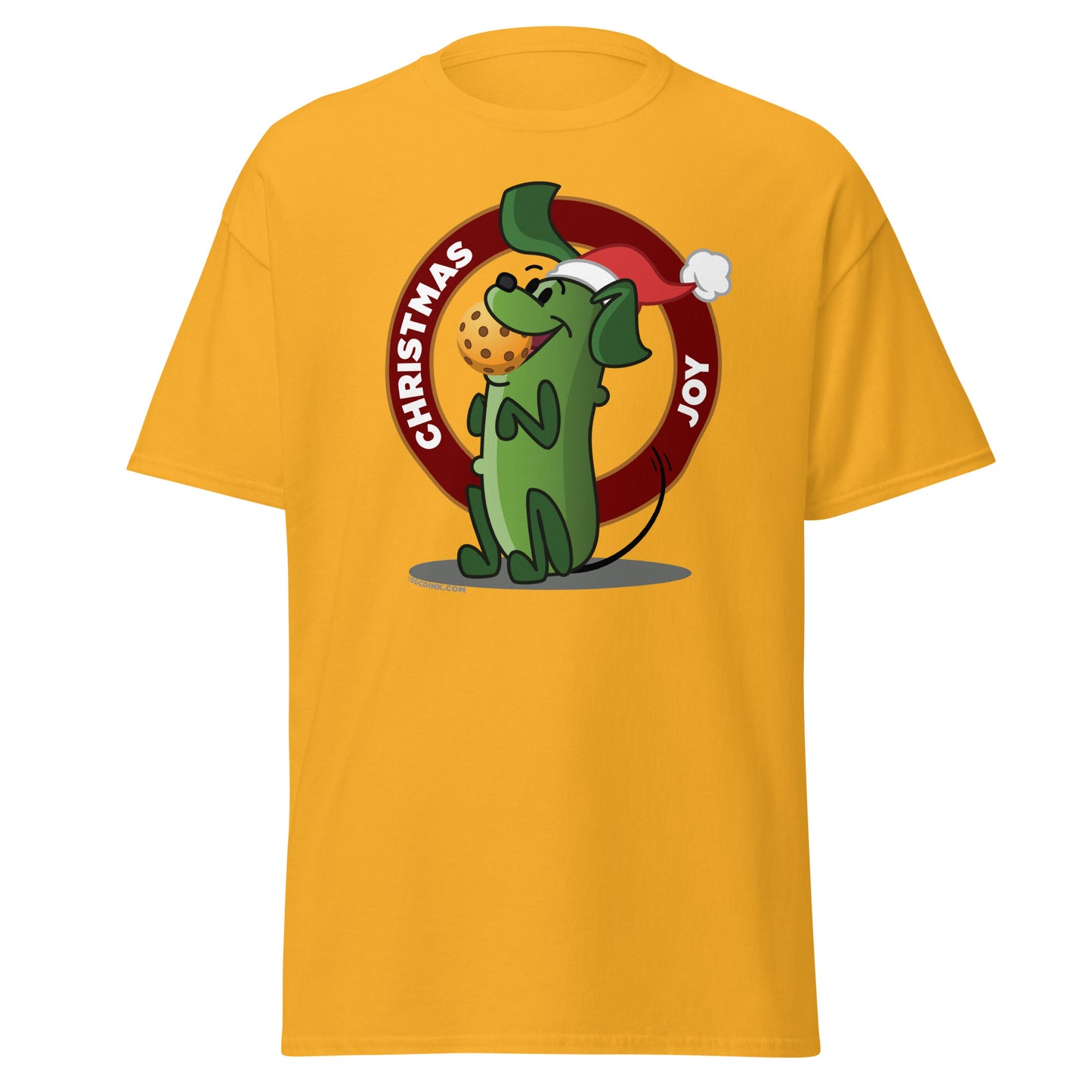 100% Cotton Pickleball T-Shirt - Pickles "Christmas Joy" - DocDink.com