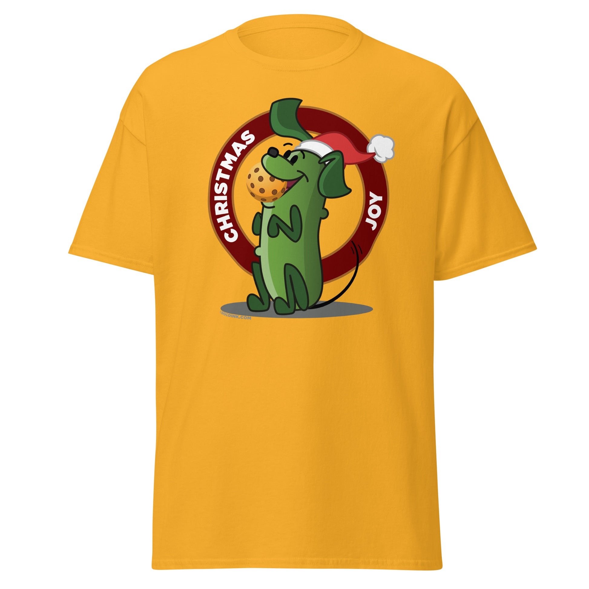 100% Cotton Pickleball T-Shirt - Pickles "Christmas Joy" - DocDink.com