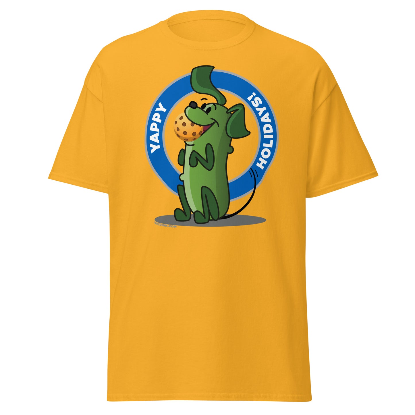 100% Cotton Pickleball T-Shirt - Pickles "Yappy Holidays" - DocDink.com