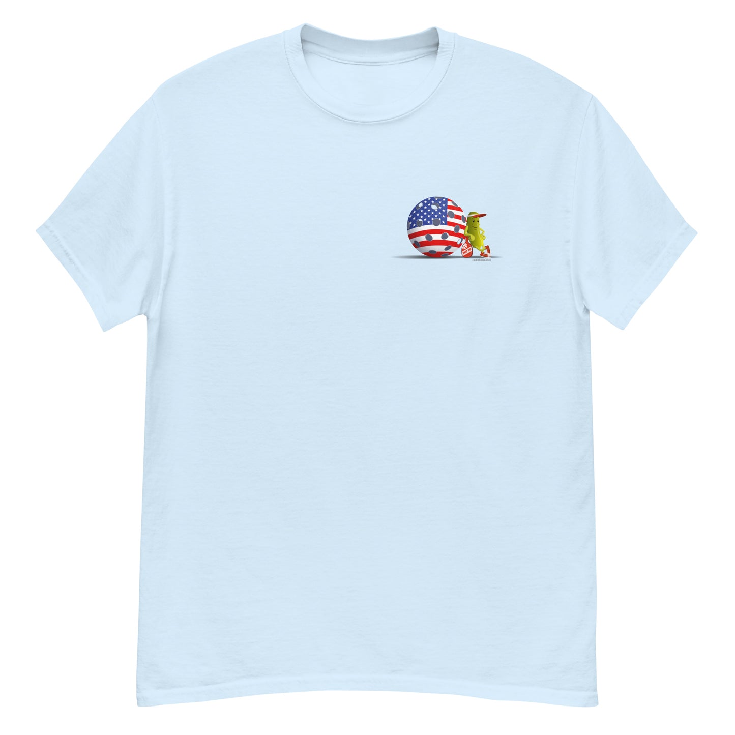 100% Cotton Pickleball T-Shirt - "Resting Pickleball USA" on pocket & back - DocDink.com