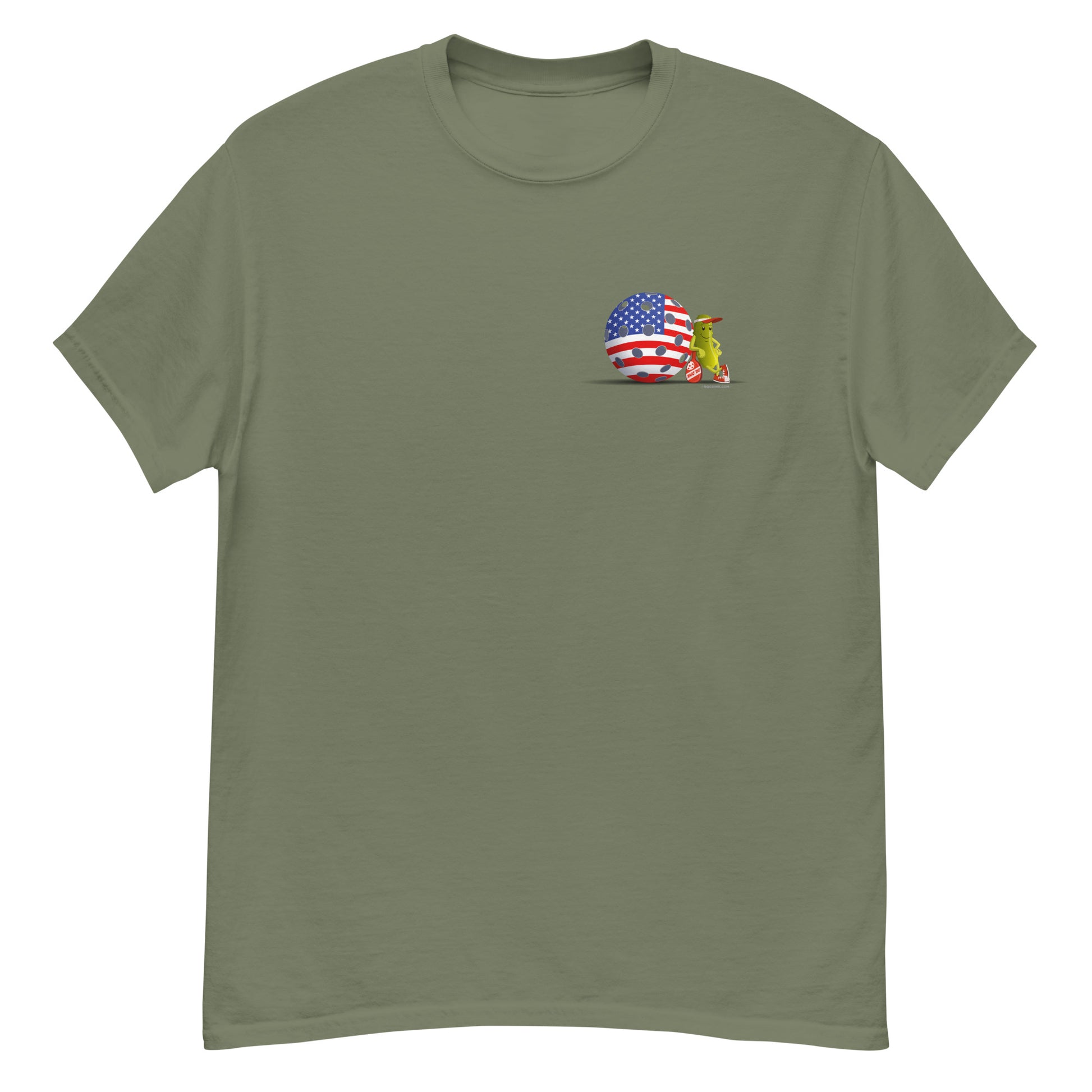 100% Cotton Pickleball T-Shirt - "Resting Pickleball USA" on pocket & back - DocDink.com