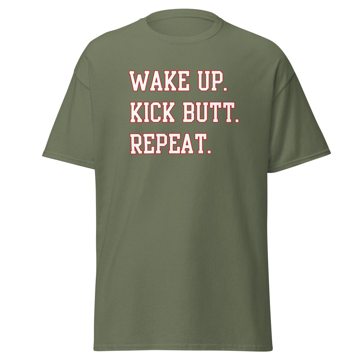 100% Cotton T-Shirt - WAKE UP - White - DocDink.com