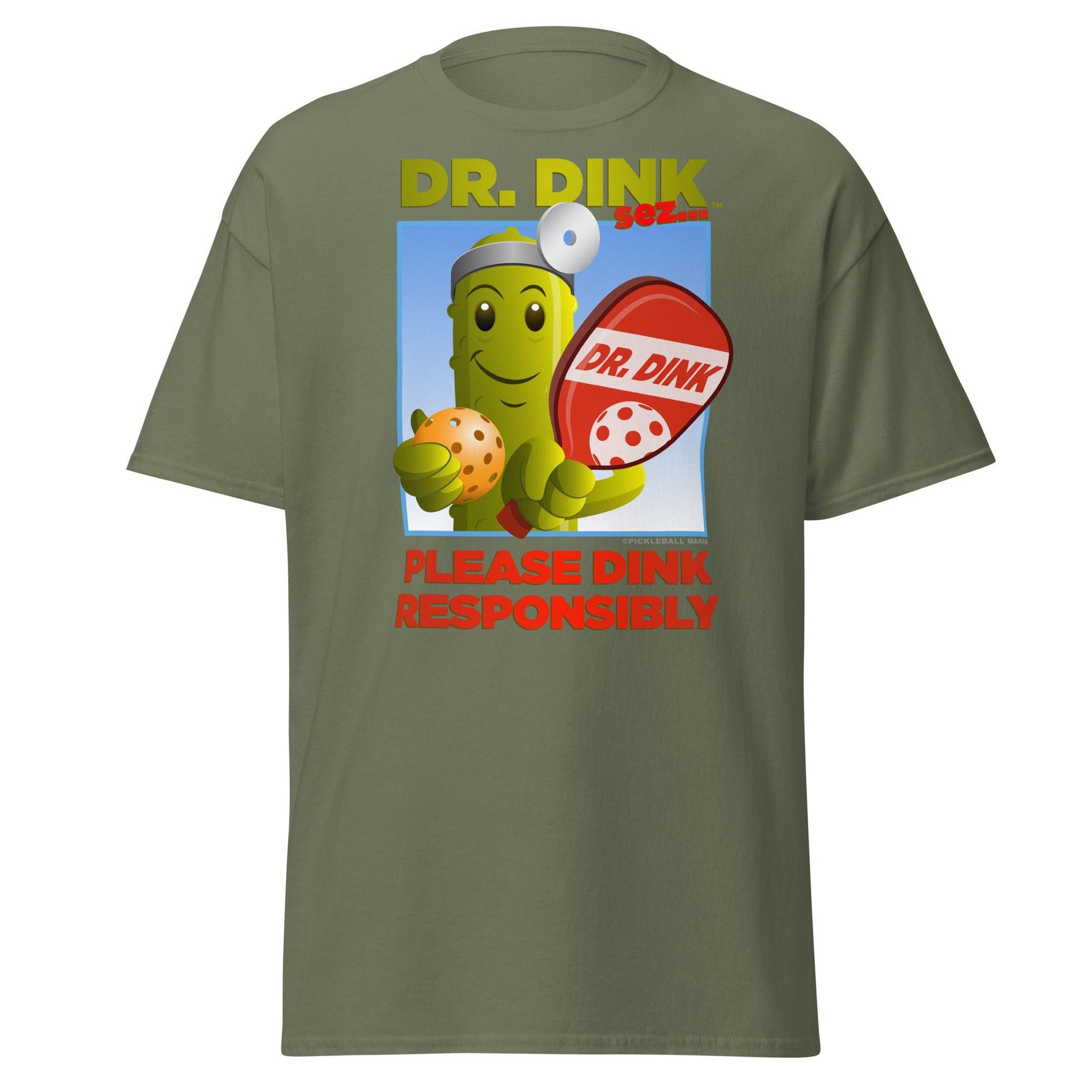 Unisex 100% Cotton Pickleball T-Shirt - "Please Dink Responsibly!" - DocDink.com