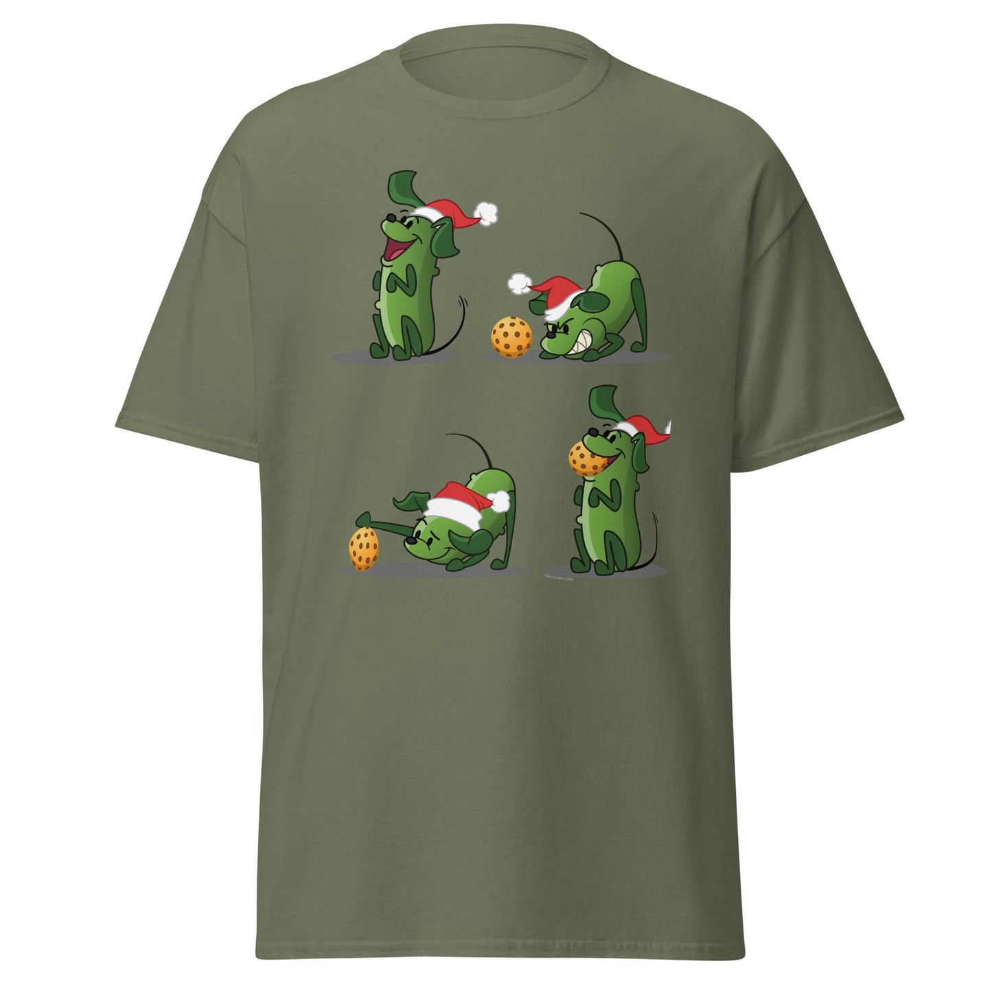 100% Cotton Pickleball T-Shirt - Pickles wants to Play! - Christmas sq. - DocDink.com