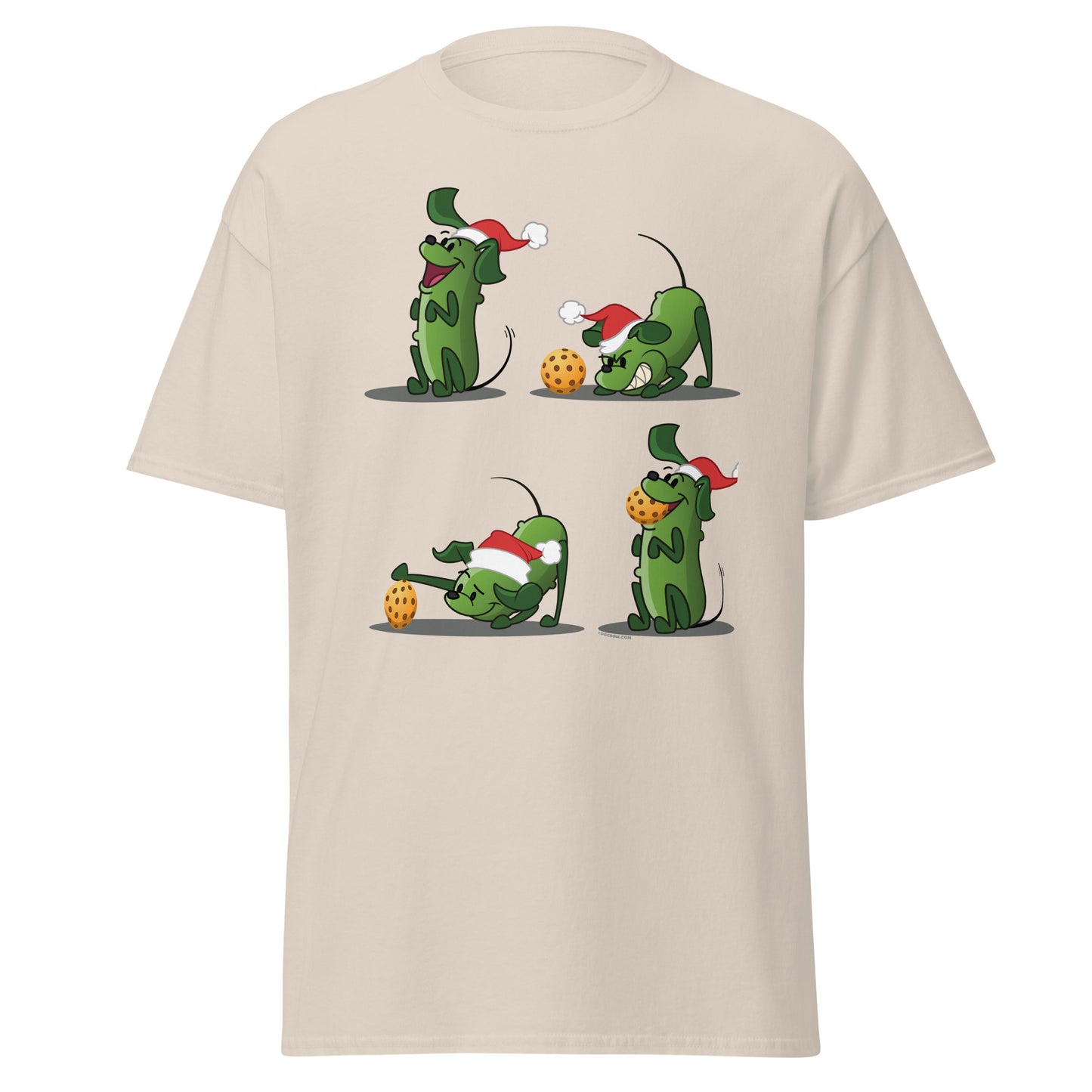 100% Cotton Pickleball T-Shirt - Pickles wants to Play! - Christmas sq. - DocDink.com