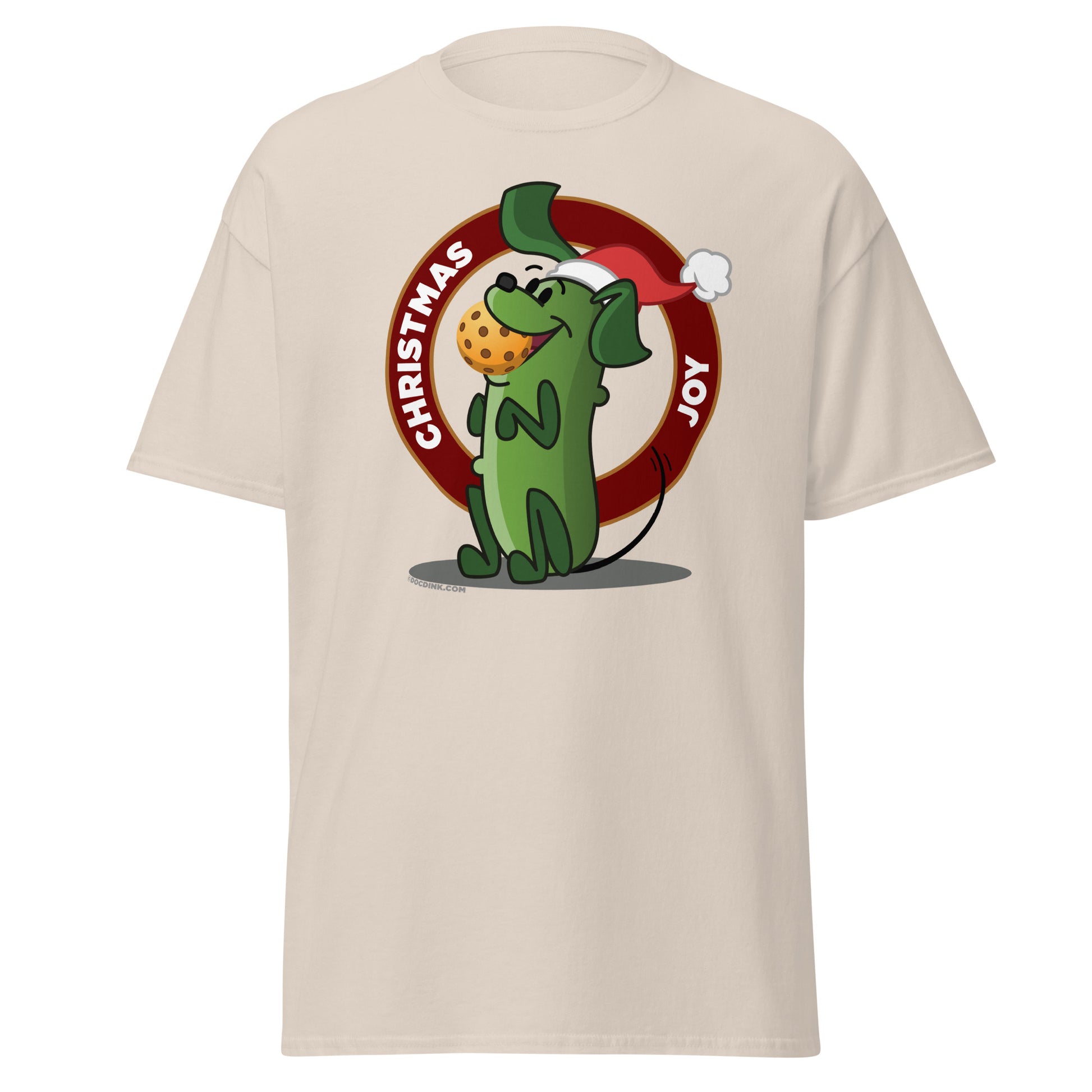 100% Cotton Pickleball T-Shirt - Pickles "Christmas Joy" - DocDink.com