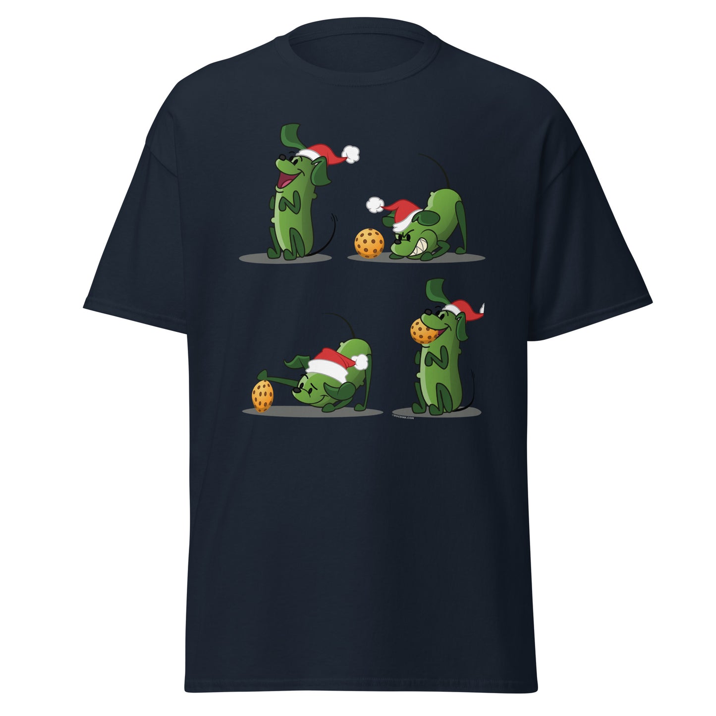 100% Cotton Pickleball T-Shirt - Pickles wants to Play! - Christmas sq. - DocDink.com