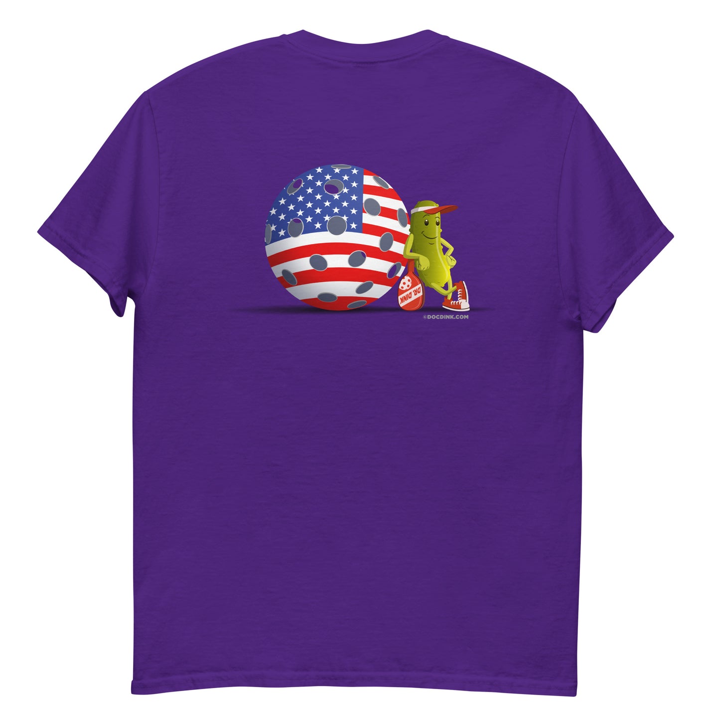 100% Cotton Pickleball T-Shirt - "Resting Pickleball USA" on pocket & back - DocDink.com