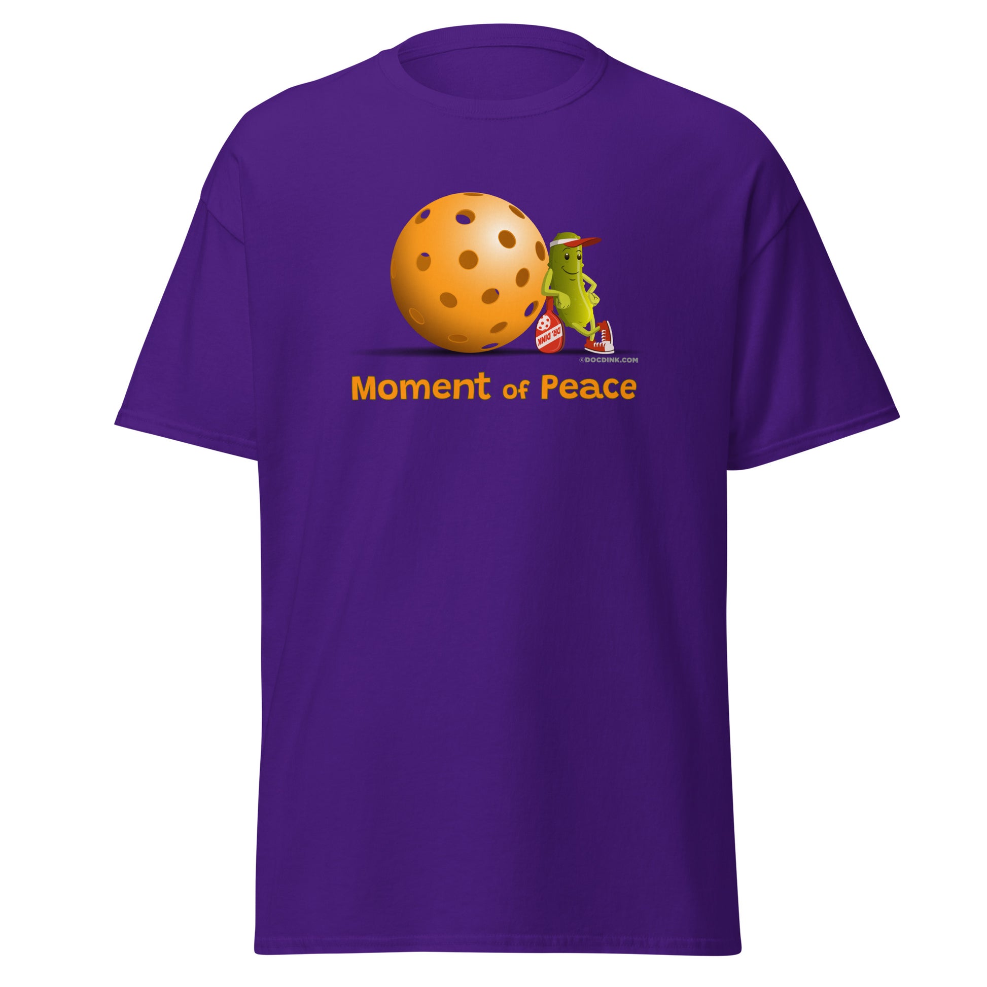 100% Cotton Pickleball T-Shirt - Resting Pickleball - "Moment of Peace" - DocDink.com