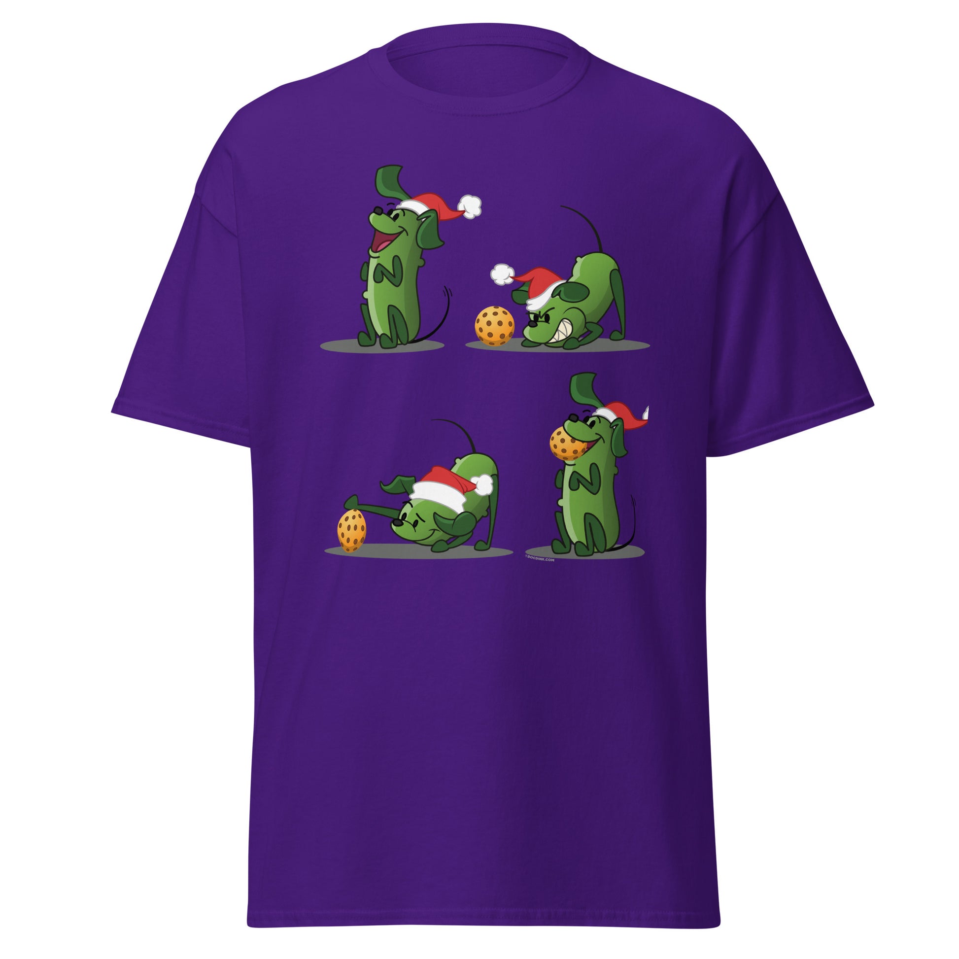 100% Cotton Pickleball T-Shirt - Pickles wants to Play! - Christmas sq. - DocDink.com