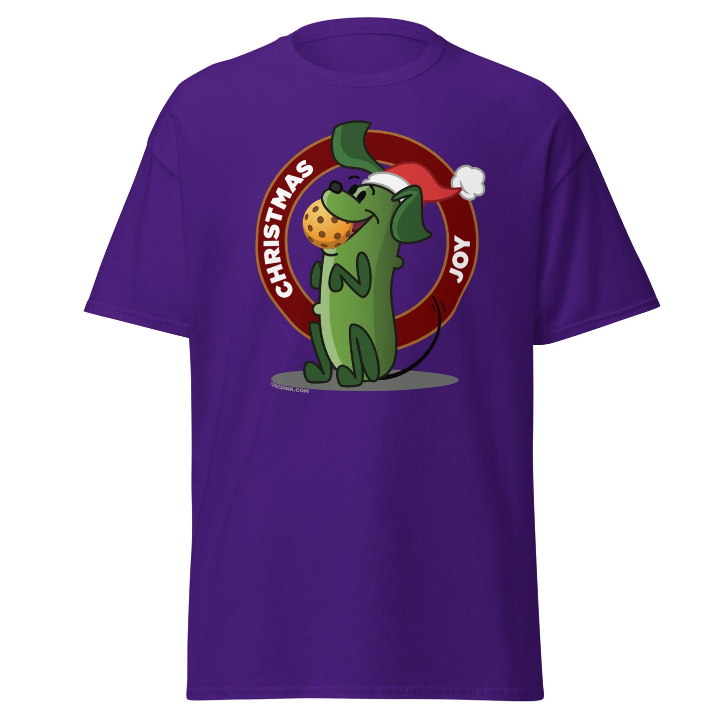 100% Cotton Pickleball T-Shirt - Pickles "Christmas Joy" - DocDink.com