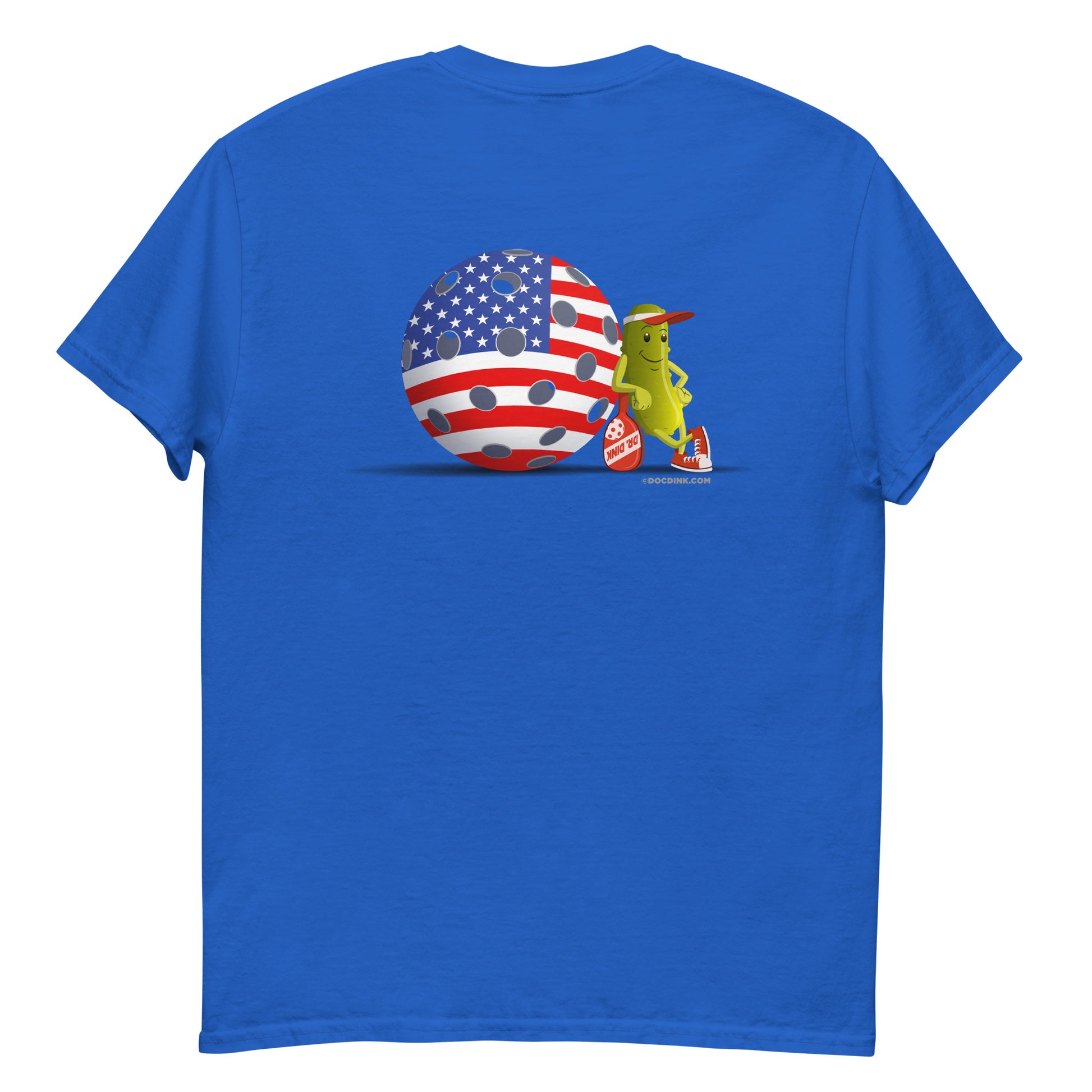 100% Cotton Pickleball T-Shirt - "Resting Pickleball USA" on pocket & back - DocDink.com