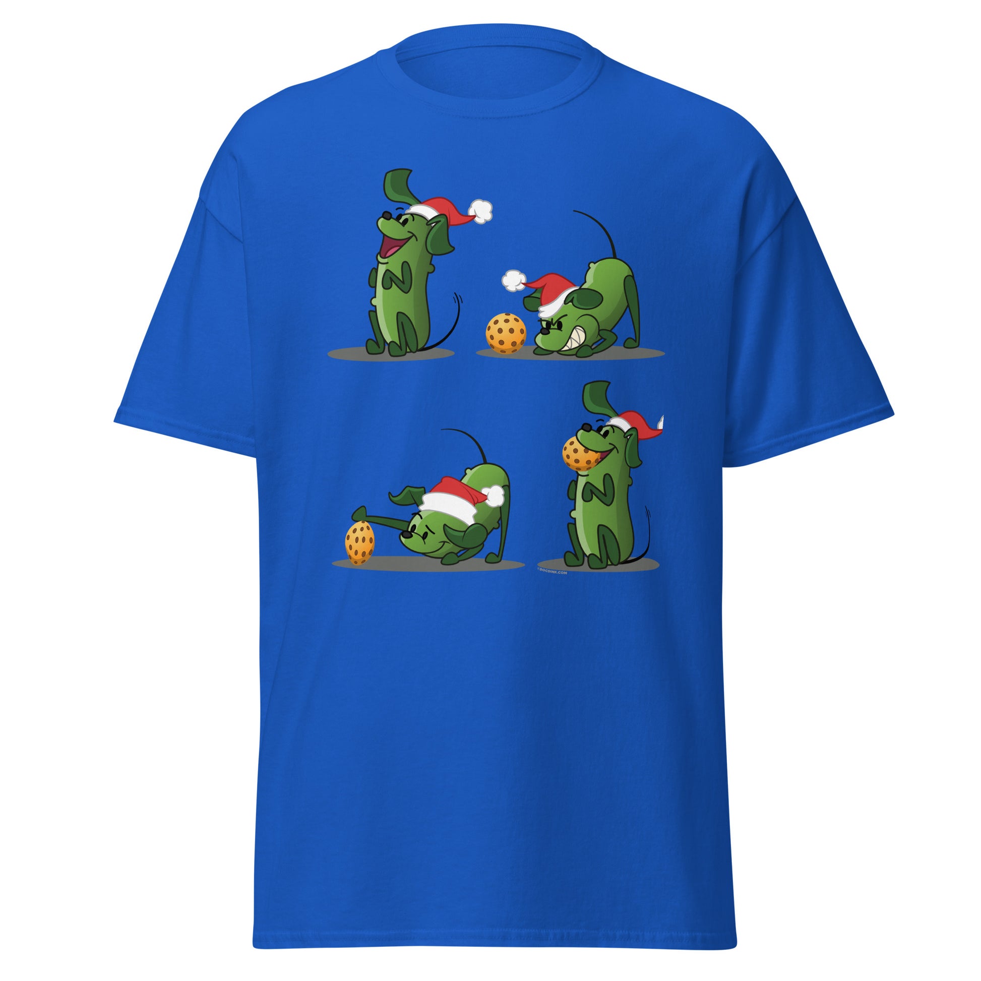 100% Cotton Pickleball T-Shirt - Pickles wants to Play! - Christmas sq. - DocDink.com