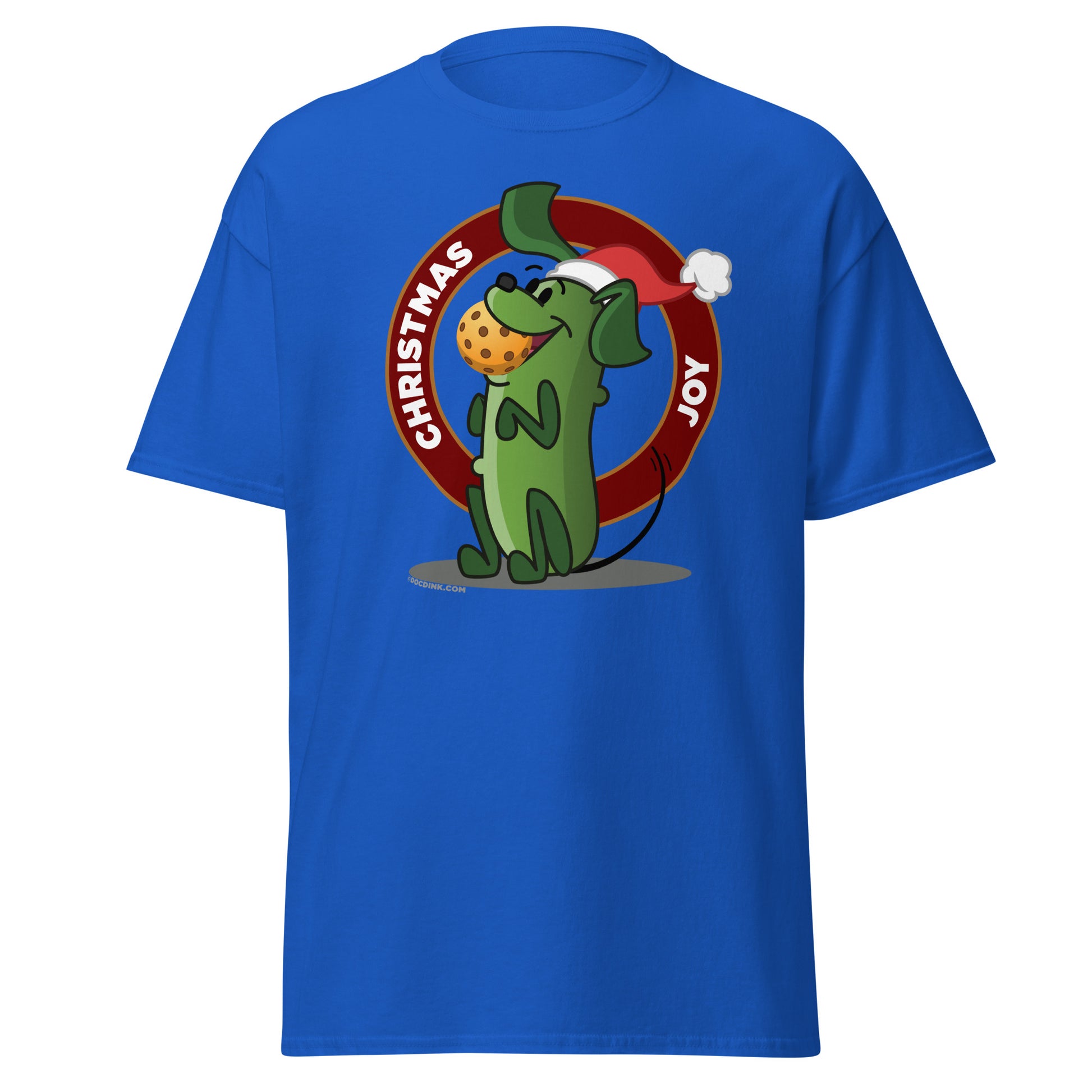 100% Cotton Pickleball T-Shirt - Pickles "Christmas Joy" - DocDink.com