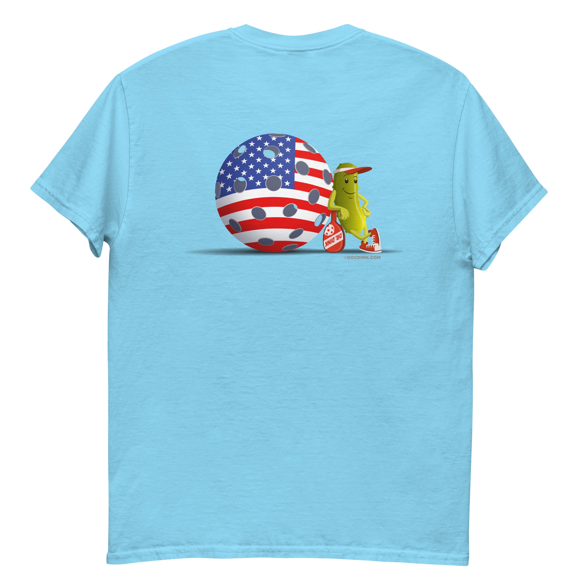 100% Cotton Pickleball T-Shirt - "Resting Pickleball USA" on pocket & back - DocDink.com