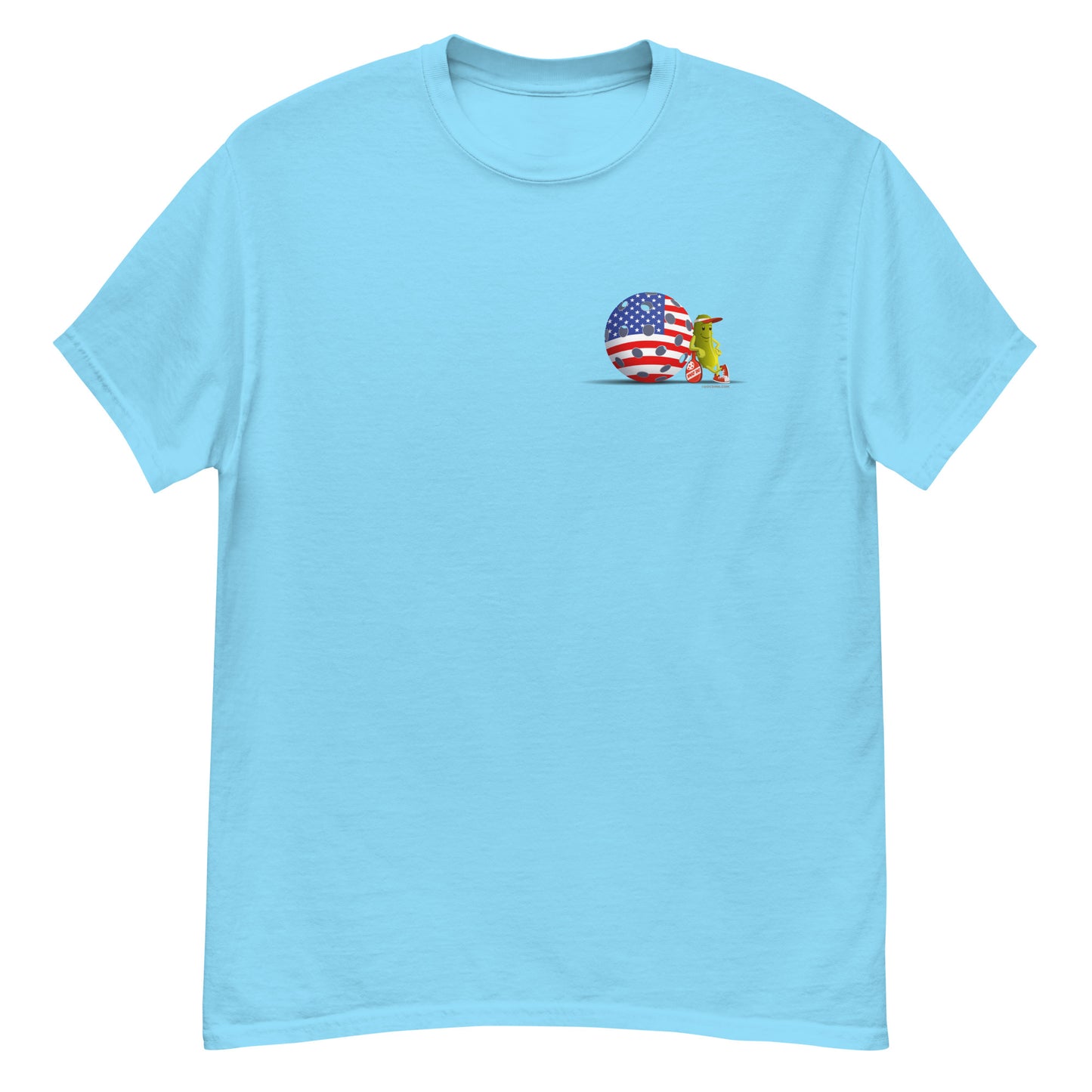 100% Cotton Pickleball T-Shirt - "Resting Pickleball USA" on pocket & back - DocDink.com