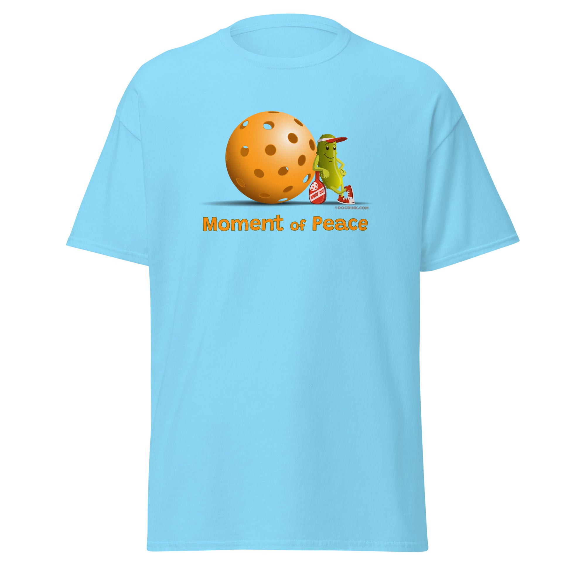 100% Cotton Pickleball T-Shirt - Resting Pickleball - "Moment of Peace" - DocDink.com