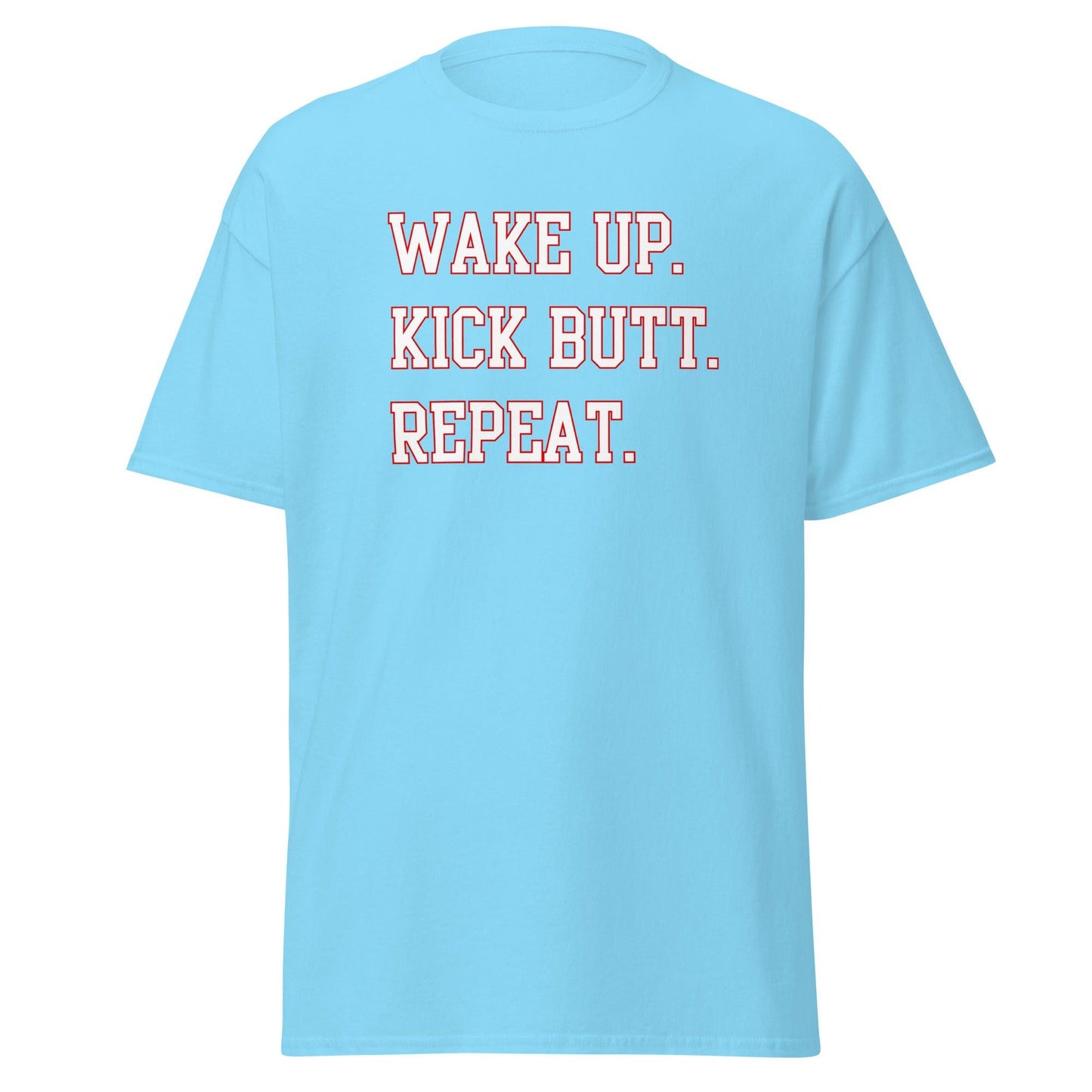 100% Cotton T-Shirt - WAKE UP - White - DocDink.com