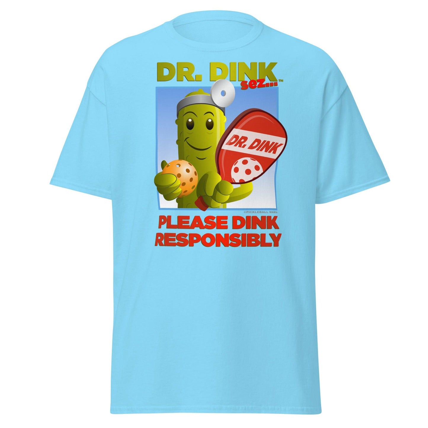 Unisex 100% Cotton Pickleball T-Shirt - "Please Dink Responsibly!" - DocDink.com